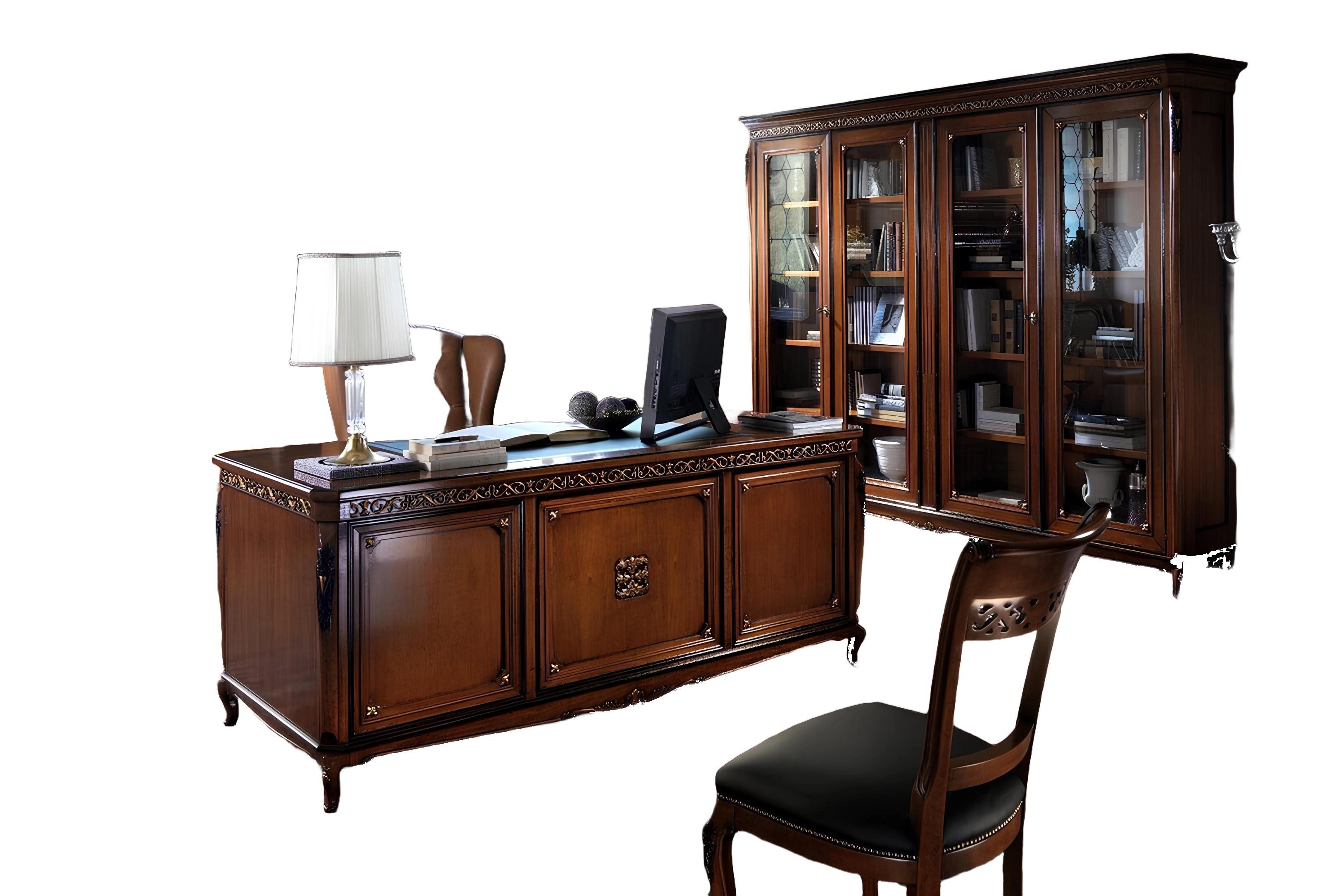 JVmoebel Schreibtisch Modernes Holz-Büromöbel-Set mit Sessel in eleganter Ausführung, Made in Europa