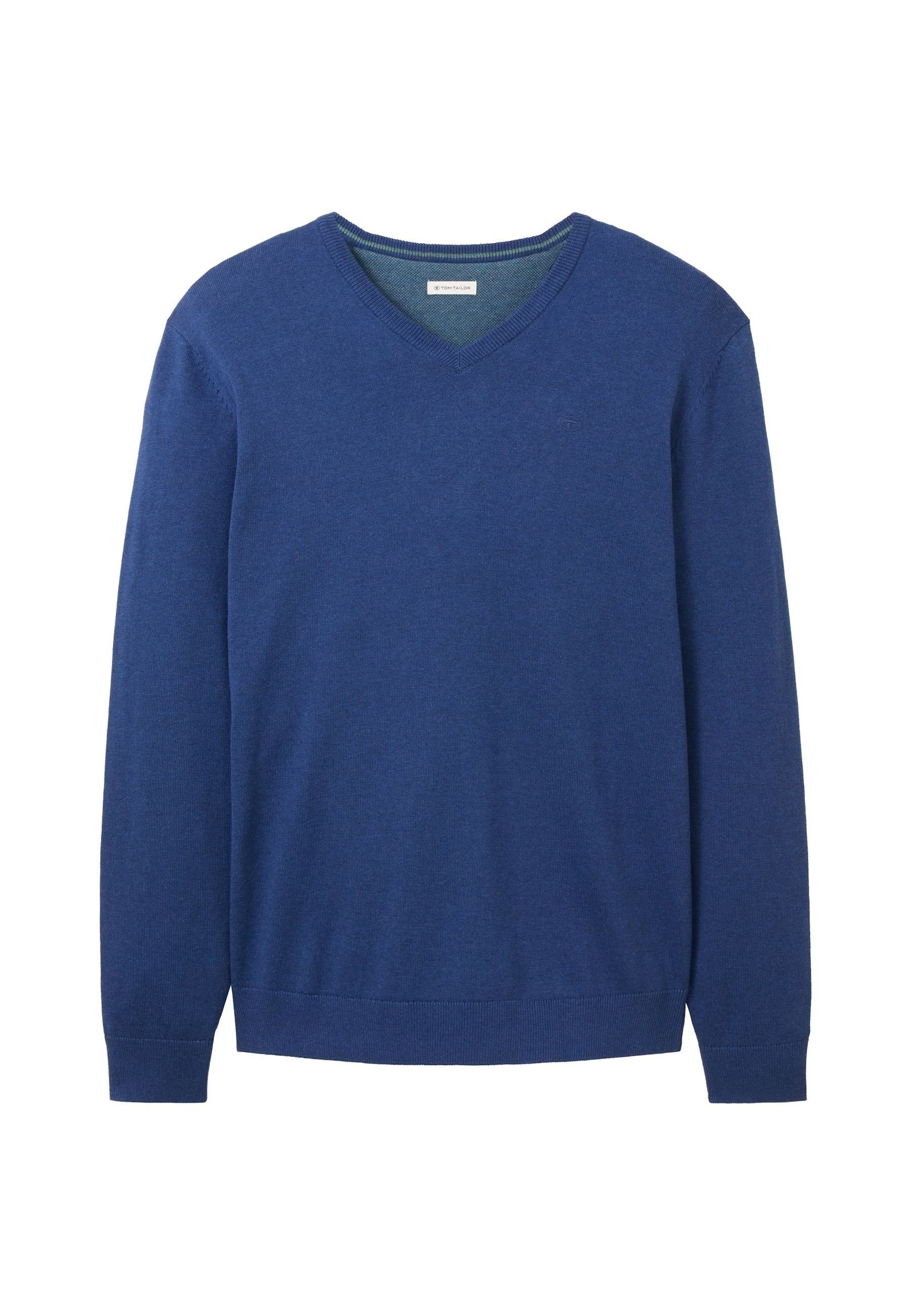 TAILOR TOM Sweatshirt Sweatshirt mit blau meliert Pullover (1-tlg) Rippbündchen