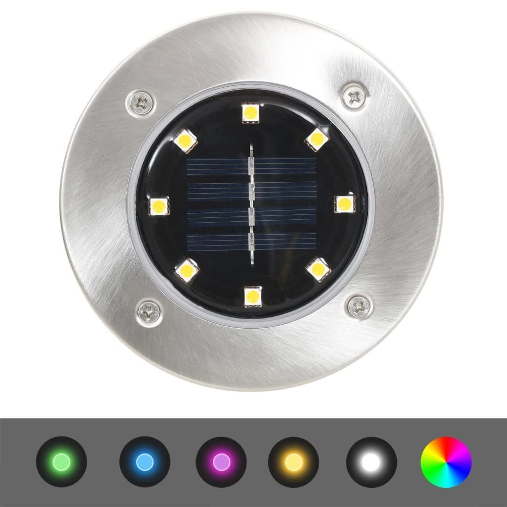 vidaXL Außen-Wandleuchte Solar-Bodenleuchten Stk. LED 8 RGB-Lichtfarbe