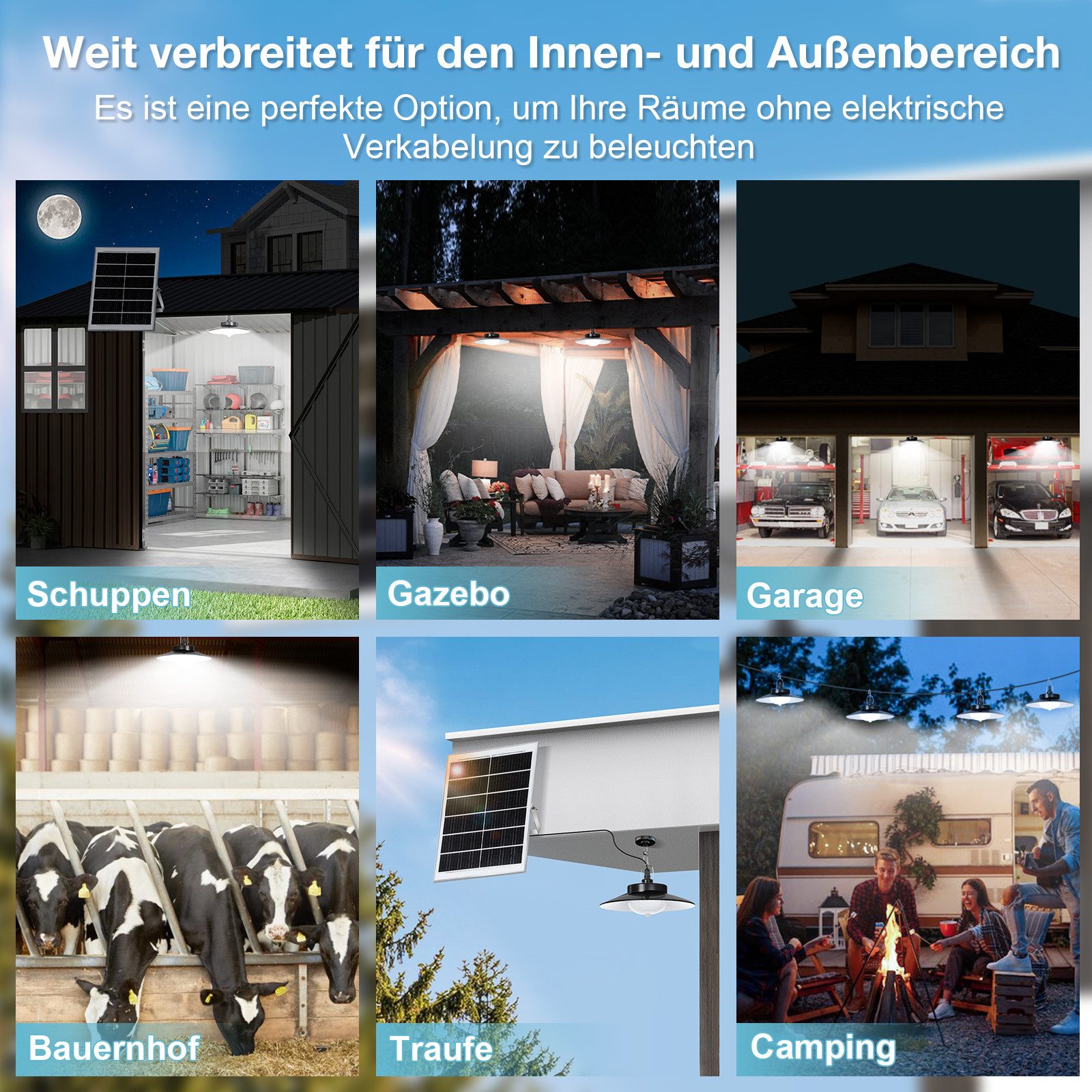 Lapamax LED Solarleuchte für Außen Hängend mit Fernbedienung, Wasserdichte IP65, Bewegungsmelder mit Fernbedienung, weiß, Dimmbare&Zeitgesteuerte, 5m Kabel für  – Bild 5 von 5