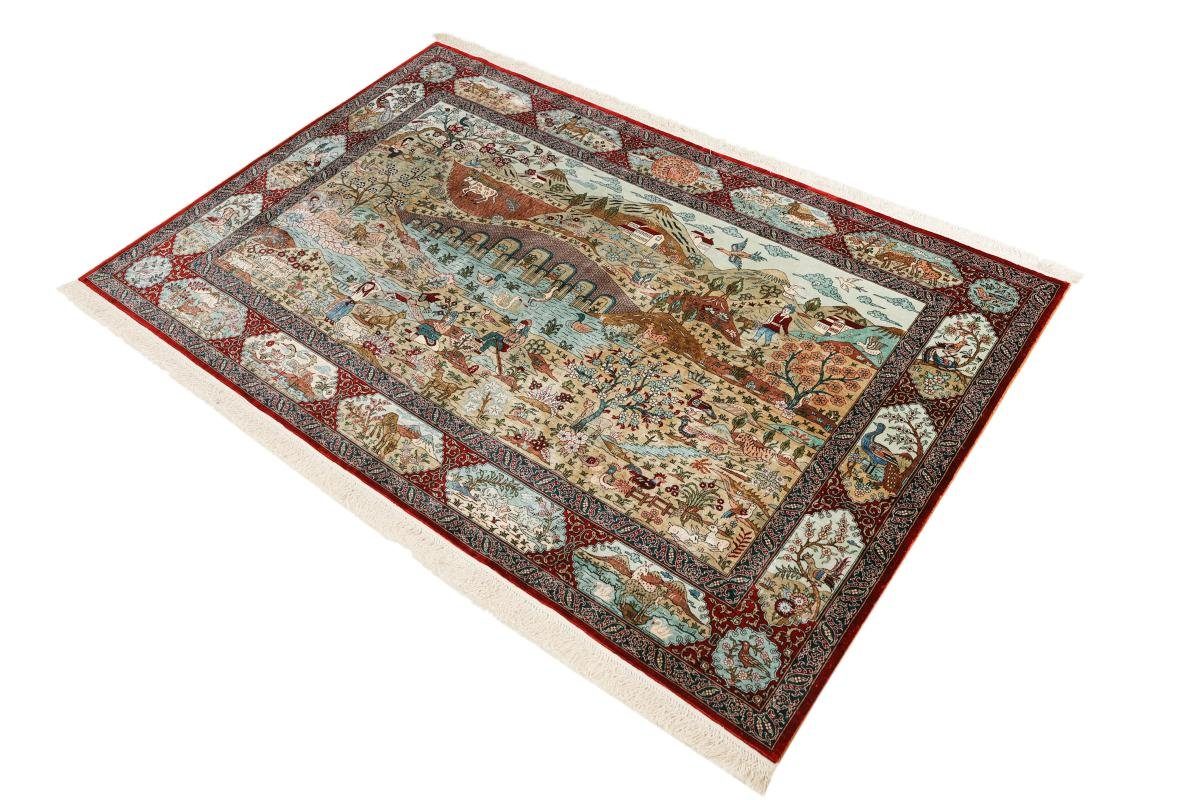 Zhenping Trading, rechteckig, Seide Nain mm Höhe: Seidenteppich 123x188 5 Orientteppich, Handgeknüpfter