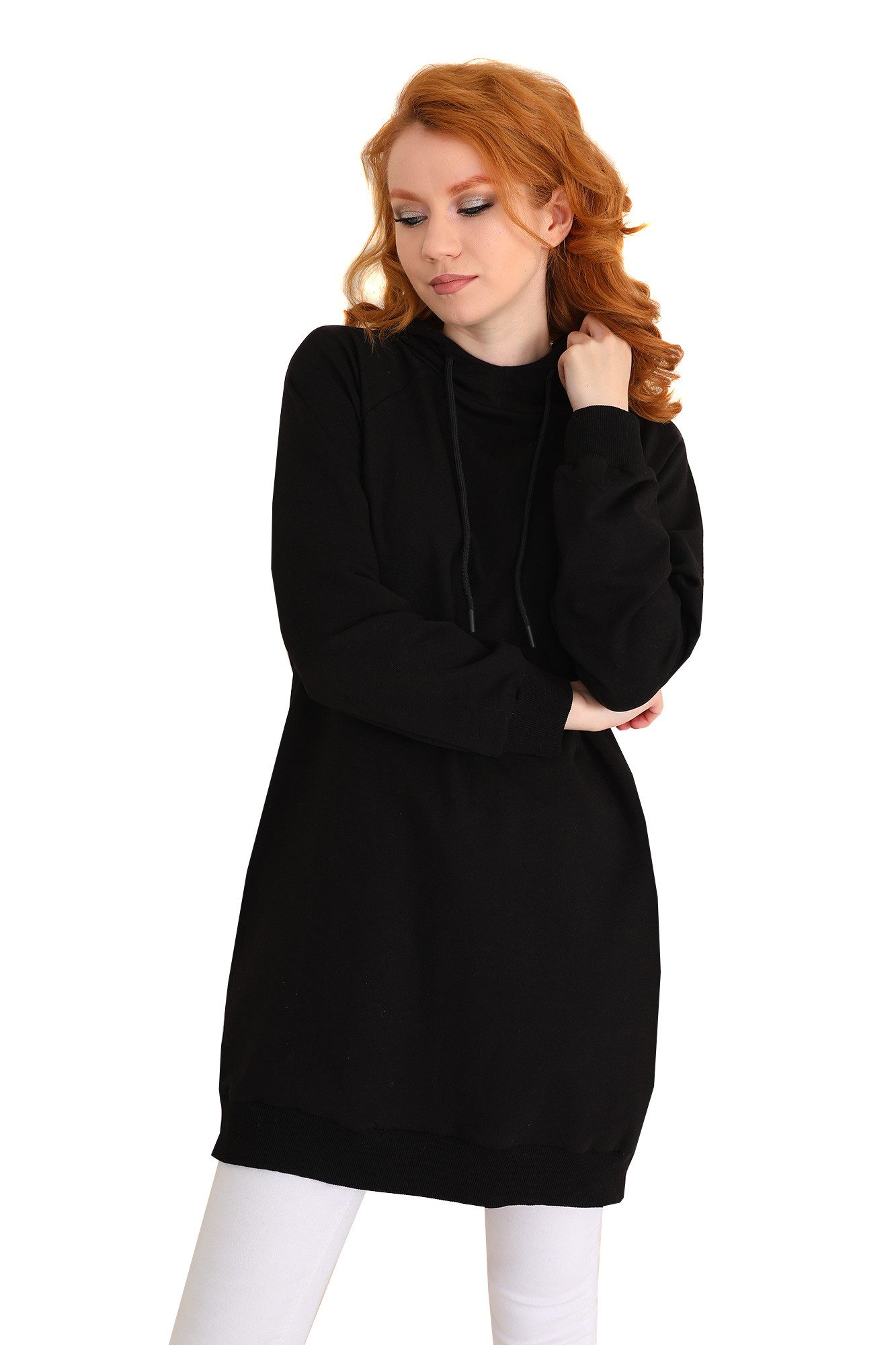 Bongual Sweatkleid Fleece Довгі mit Kapuze