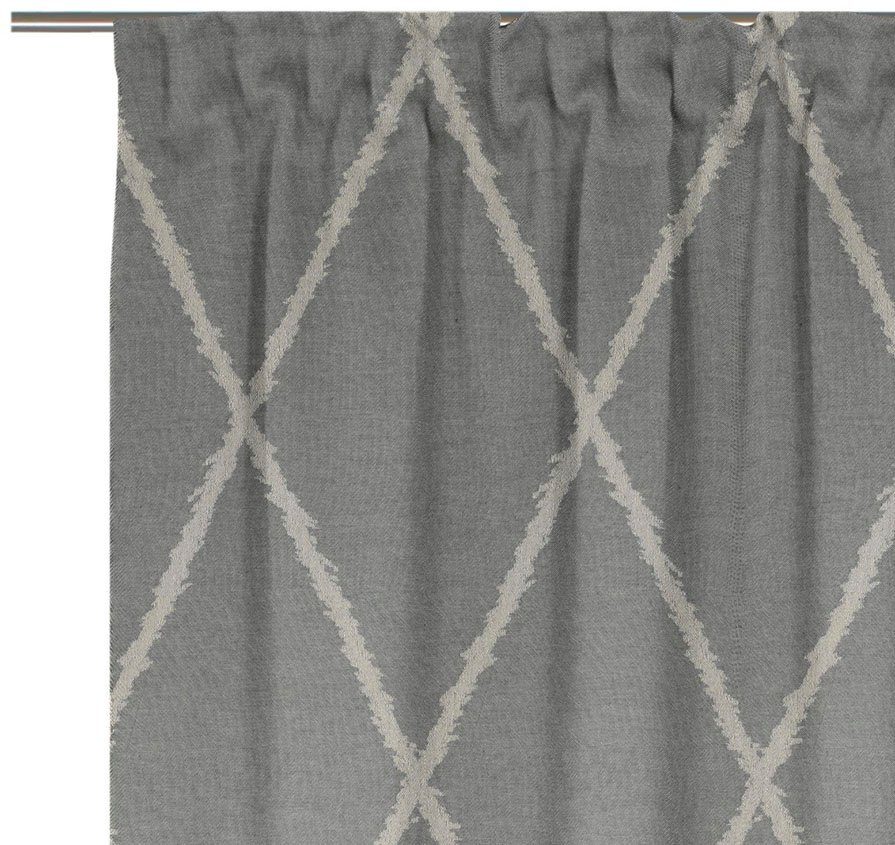 dunkelgrau Casket Vorhang Valdelana (1 Bio-Baumwolle aus nachhaltig Jacquard, blickdicht, light, St), Multifunktionsband Adam,