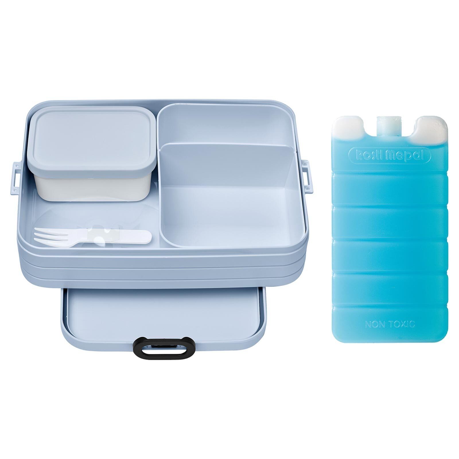 + Mepal (2-tlg), Spülmaschinengeeignet Break Bento-Lunchbox 2er Kühlakku Take Set, Blue Nordic Material-Mix, A Lunchbox