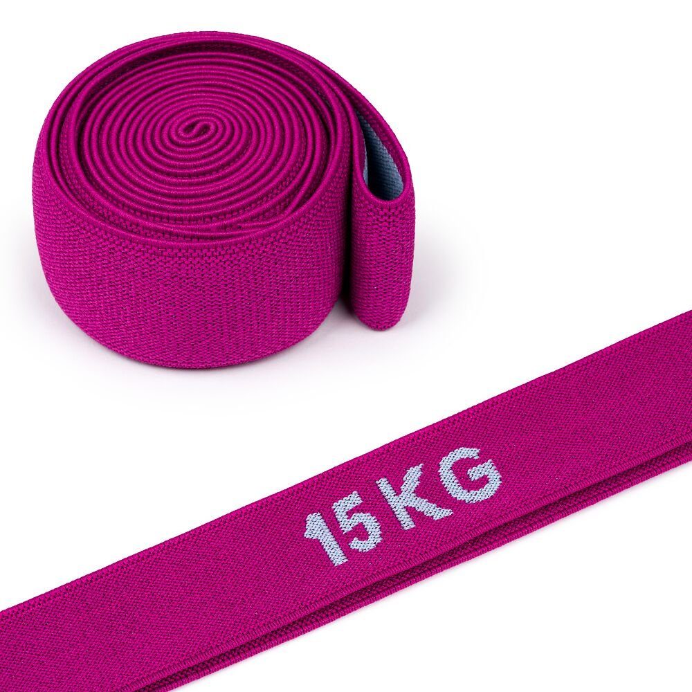 Sport-Thieme Stretchband Elastikband Ring, Textil, Verschiedene Zugstärken je nach Trainingsstand 15 kg, Lila-Grau