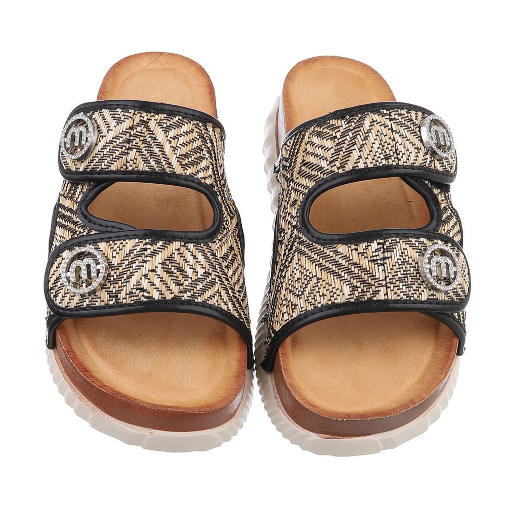 Ital-Design Stilvolle Komfortsandalen für entspannte Tage Plateausandaletten (89323189) Keilabsatz/Wedge Keilsandaletten in Schwarz