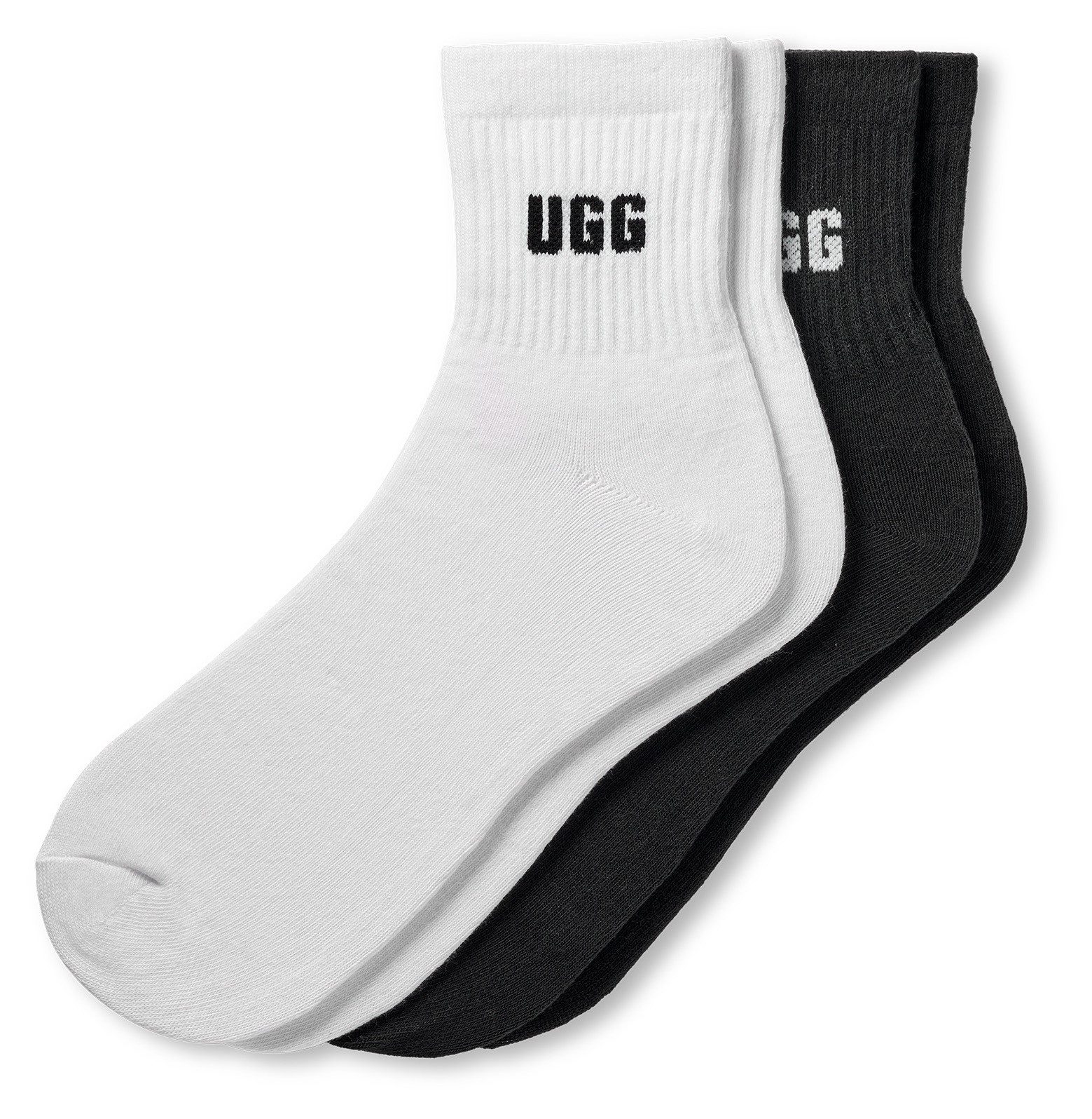 UGG Socken QUINLIN LOGO QUARTER (2-Paar) Unisex, One Size 38-44 Strümpfe mit UGG-Markenlogo