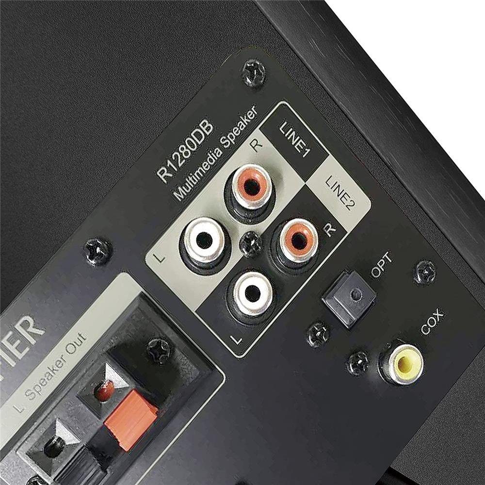 Edifier® R1280DB Regallautsprecher, (Bluetooth, schwarz Bluetooth-Lautsprecher Stereo Infrarot-Fernbedienung) W, 42
