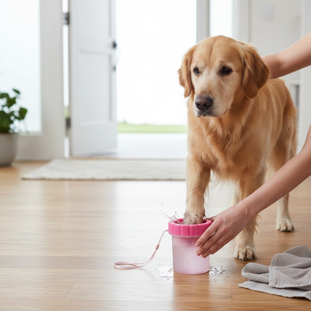 4 Animals Pfotenpflege Pfotenreinigungsbürste für Hunde & Haustiere – Pfotenreiniger mit