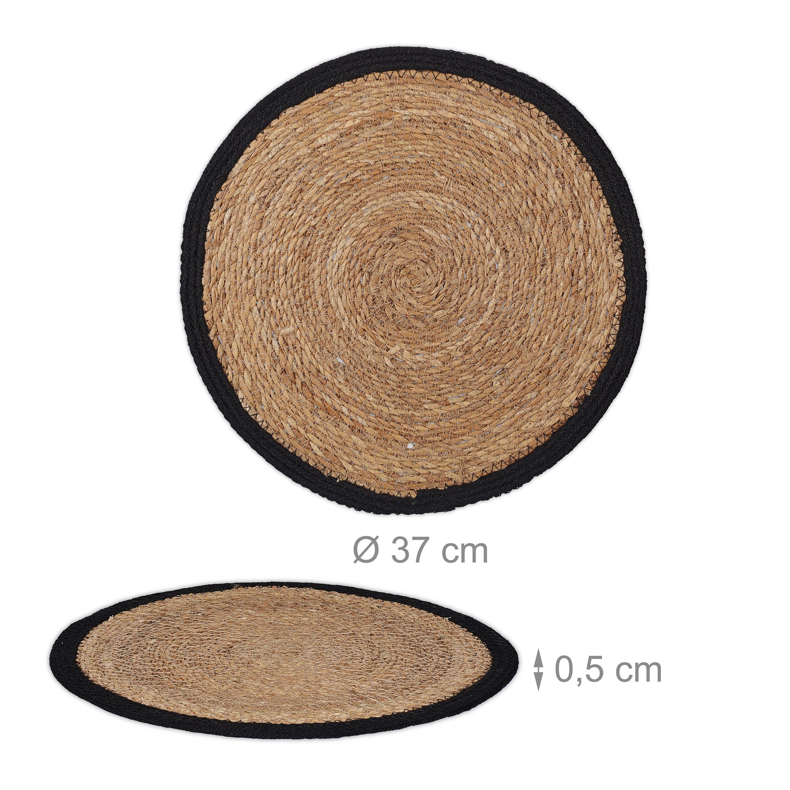 relaxdays Platzset Tischset 4-teilig Wasserhyazinthe