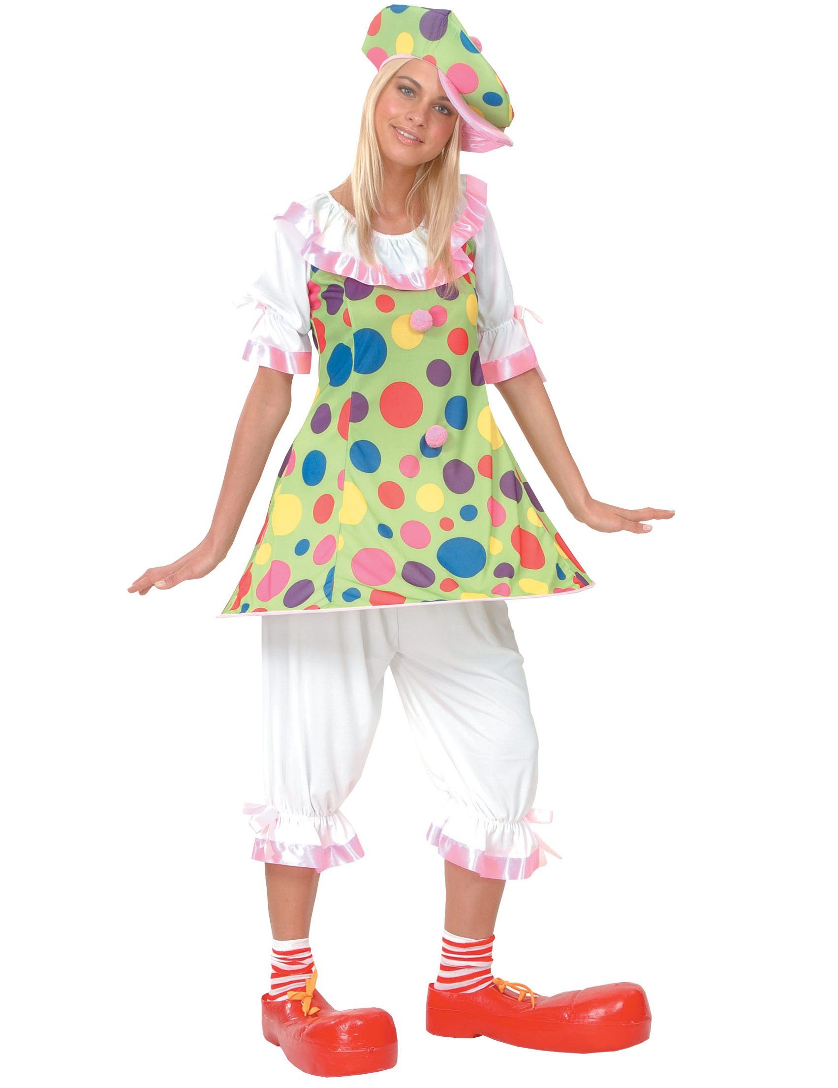 Kostüm Buntes Clownkostüm für Damen