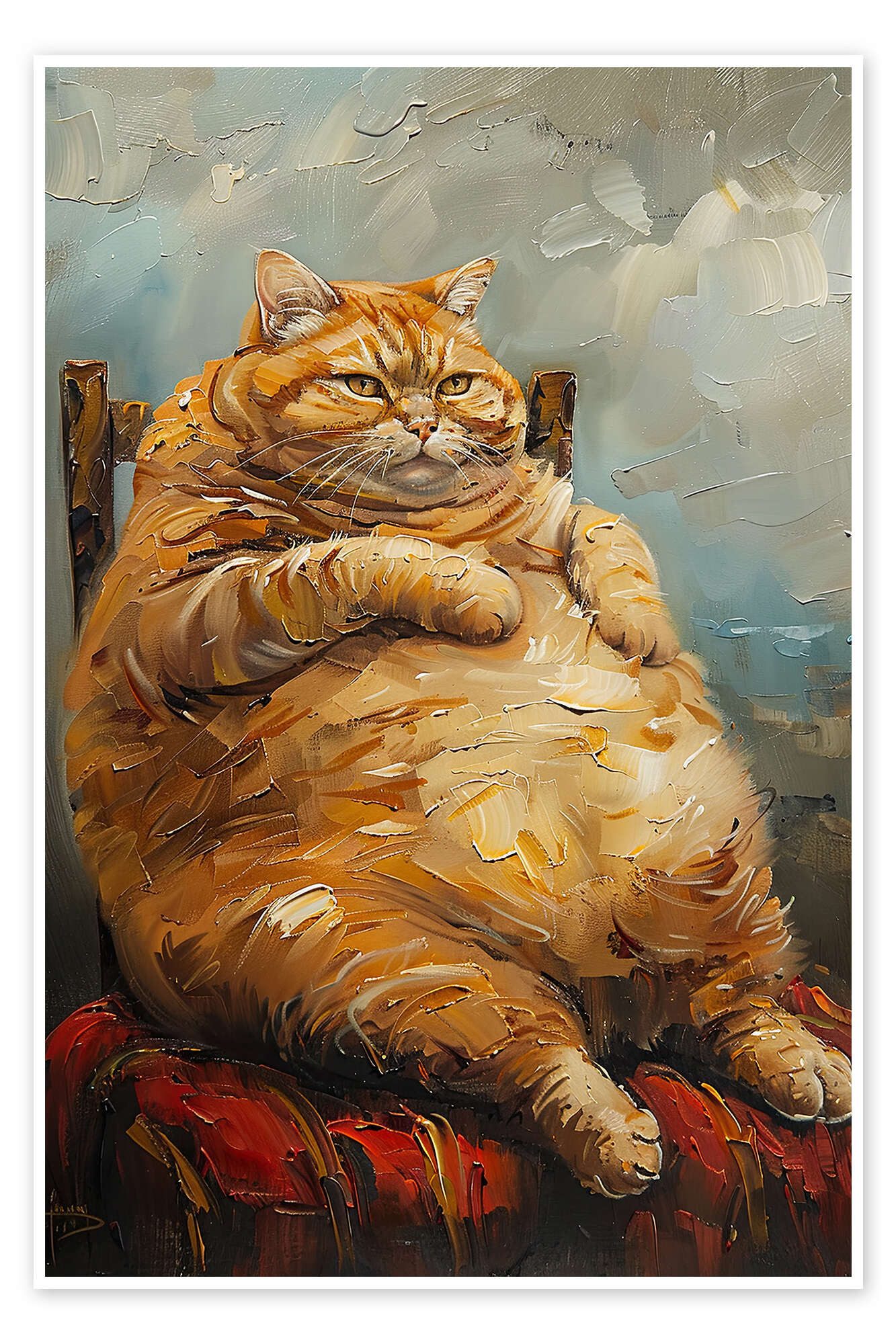 Posterlounge Wandbild Fat Cat, Felipe Hora, erhältlich als Плакат, Leinwandbild, Wandsticker oder Acrylglasbild