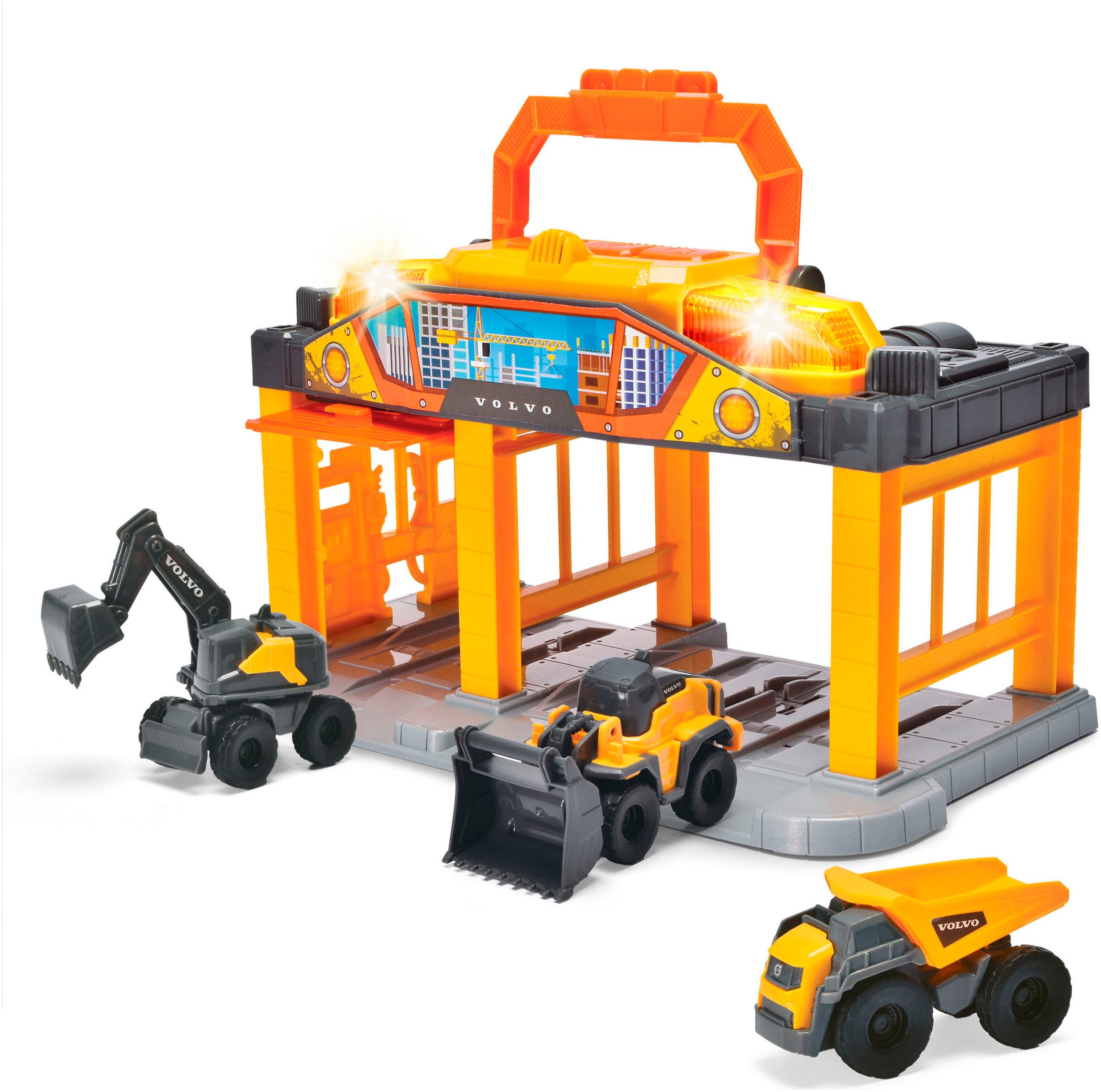 Dickie Toys Spiel-Gebäude Micro Construction Station, inklusive 3 Volvo Bau günstig online kaufen
