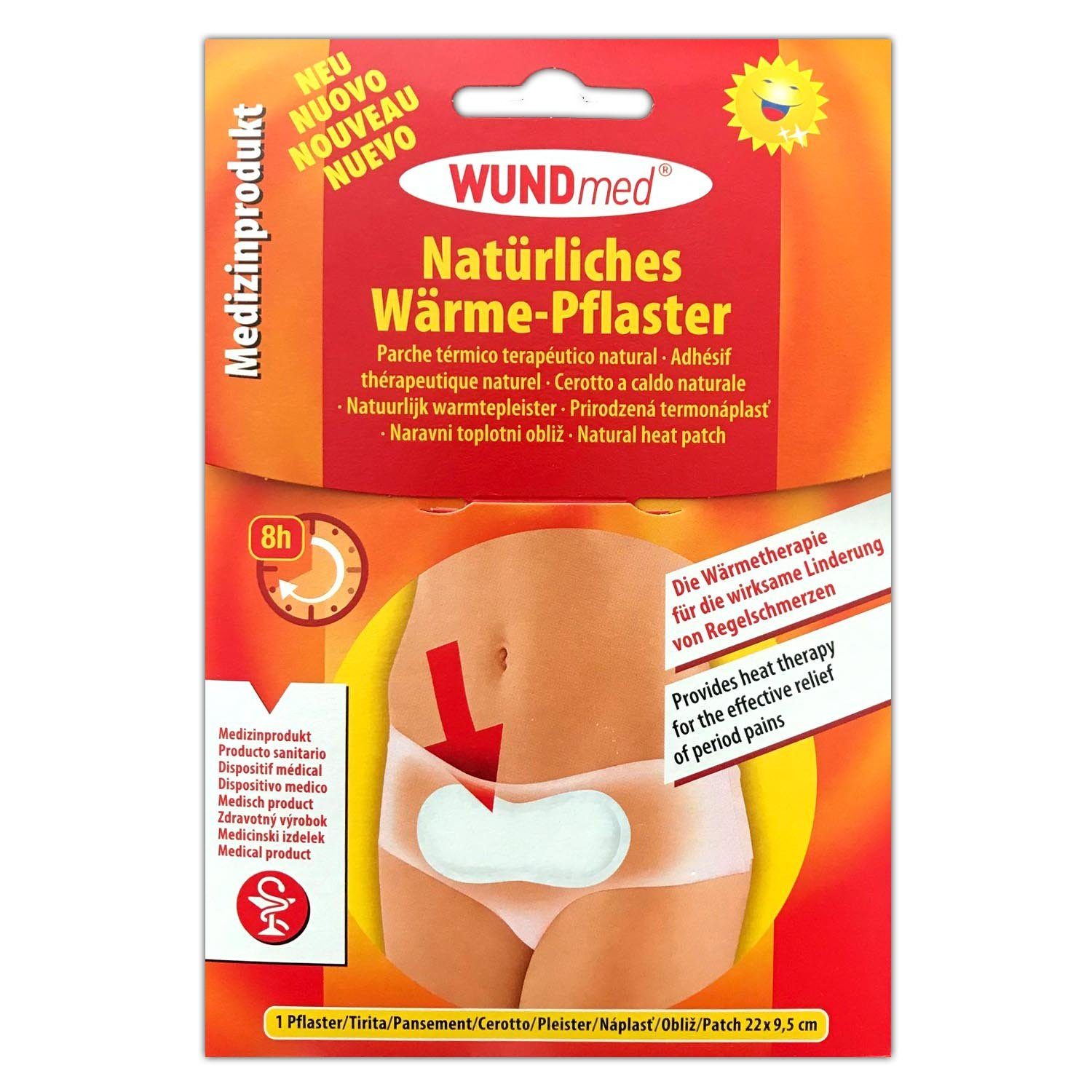 Wundmed Wärmepflaster Wärmepads Regelschmerzen Regel Periode Schmerzpflaster Unterleib (Set, 10 St), 22 x 9,5 cm