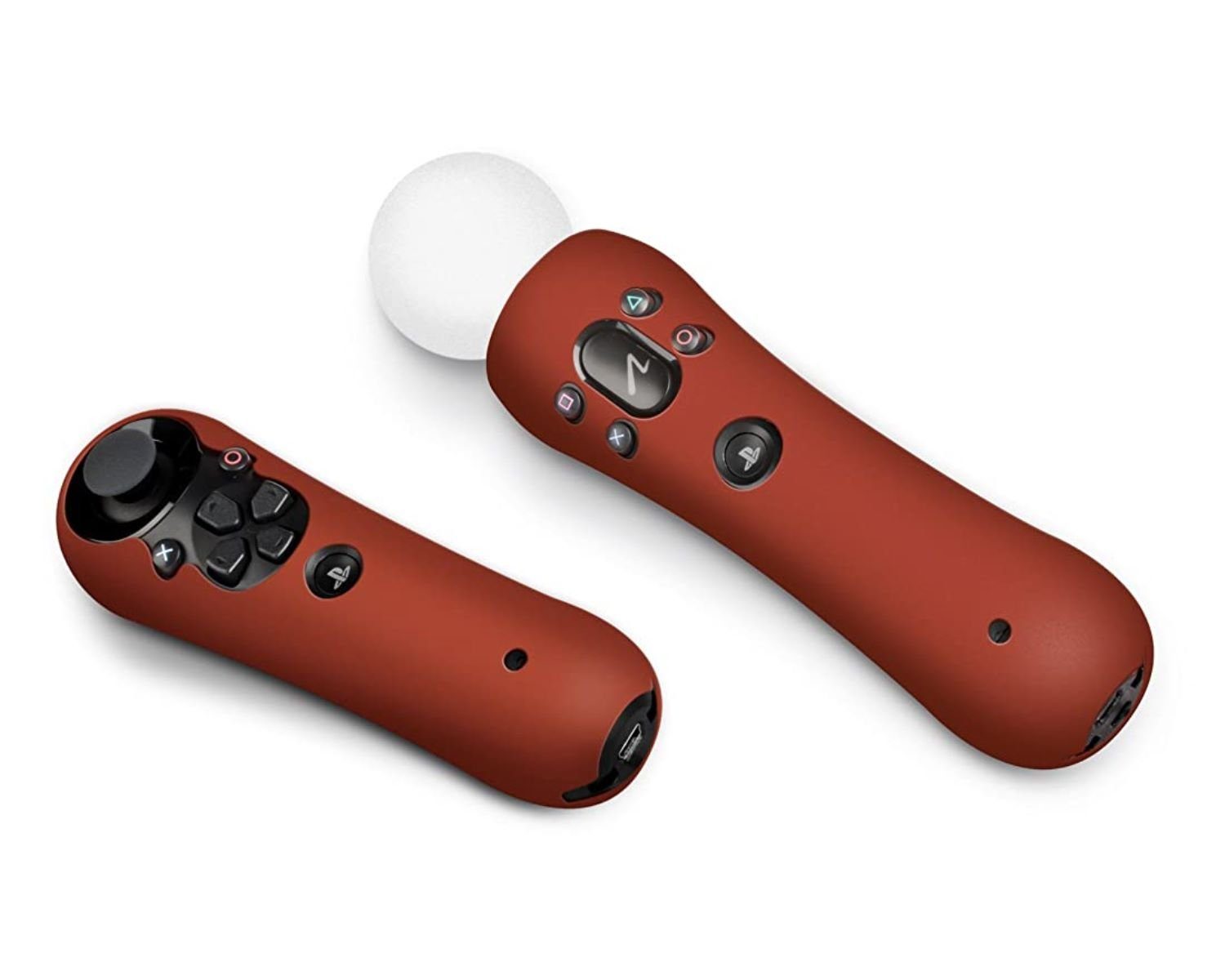 Speedlink Konsolen-Tasche Guard Kit Rot Set Silikon Skin Schutz-Hülle, Grip für Sony PS Move + Navigation Controller auch für PS VR PS3 PS4