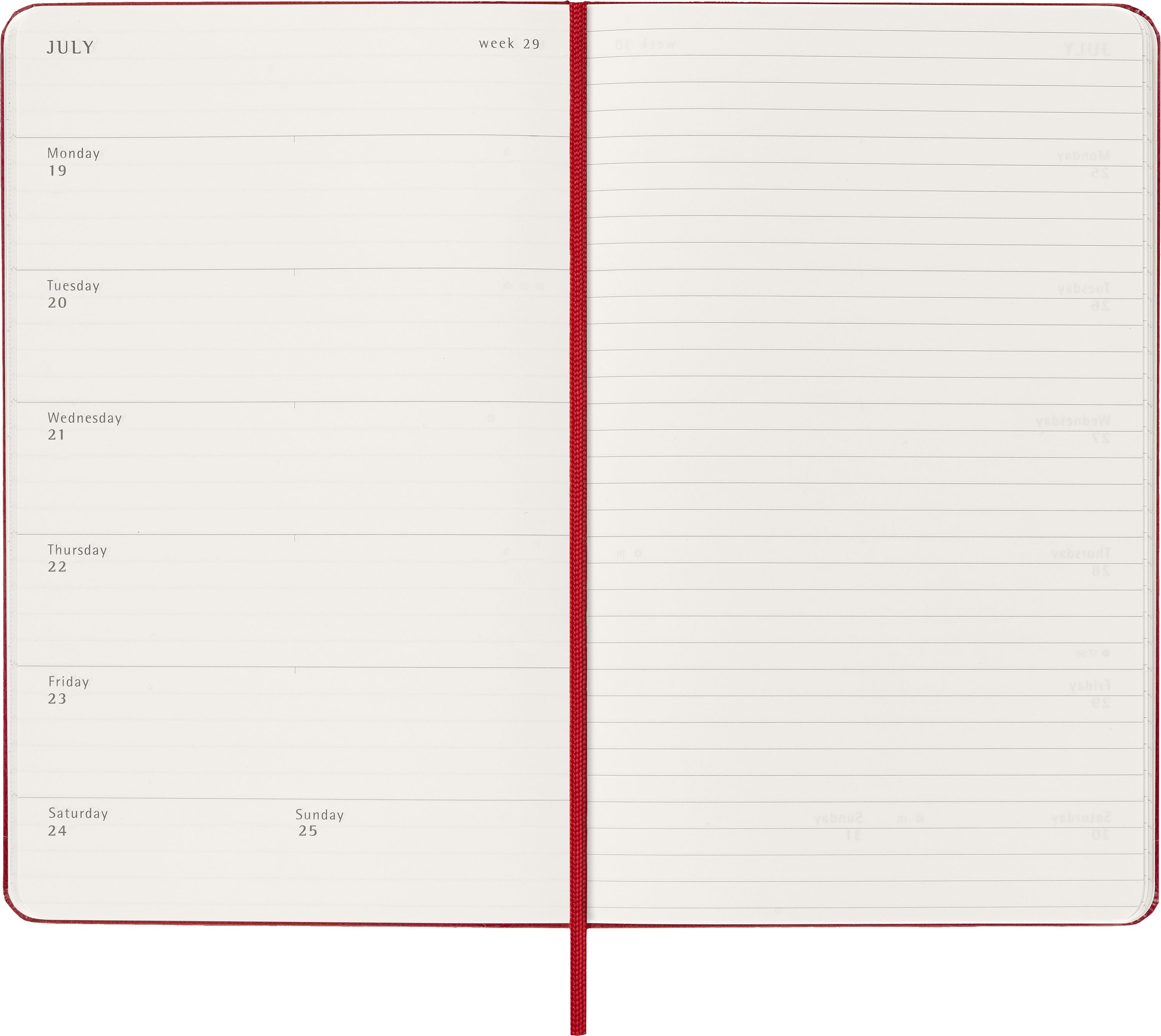 MOLESKINE Buchkalender, MOLESKINE 18 MONATE WOCHEN NOTIZKALENDER 26/27 - FEST - L/A5 - ROT