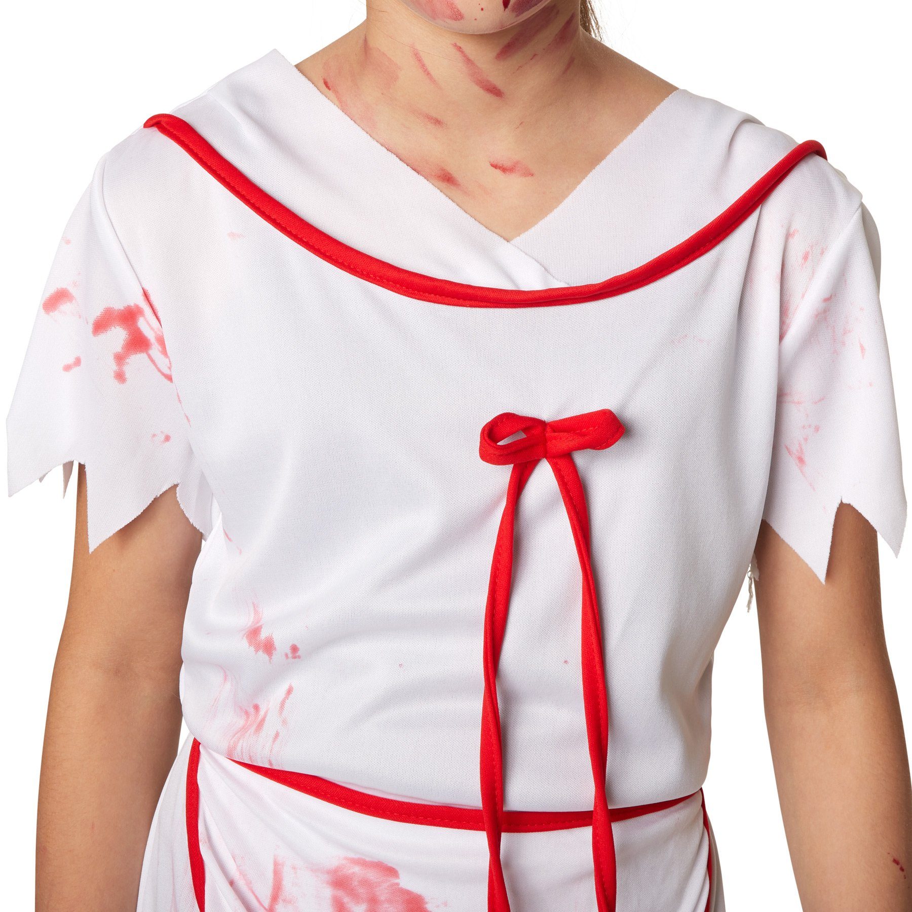 dressforfun Kostüm Mädchenkostüm Gruselige Zombie Krankenschwester, Kurzkleid in Weiß mit Blutflecken