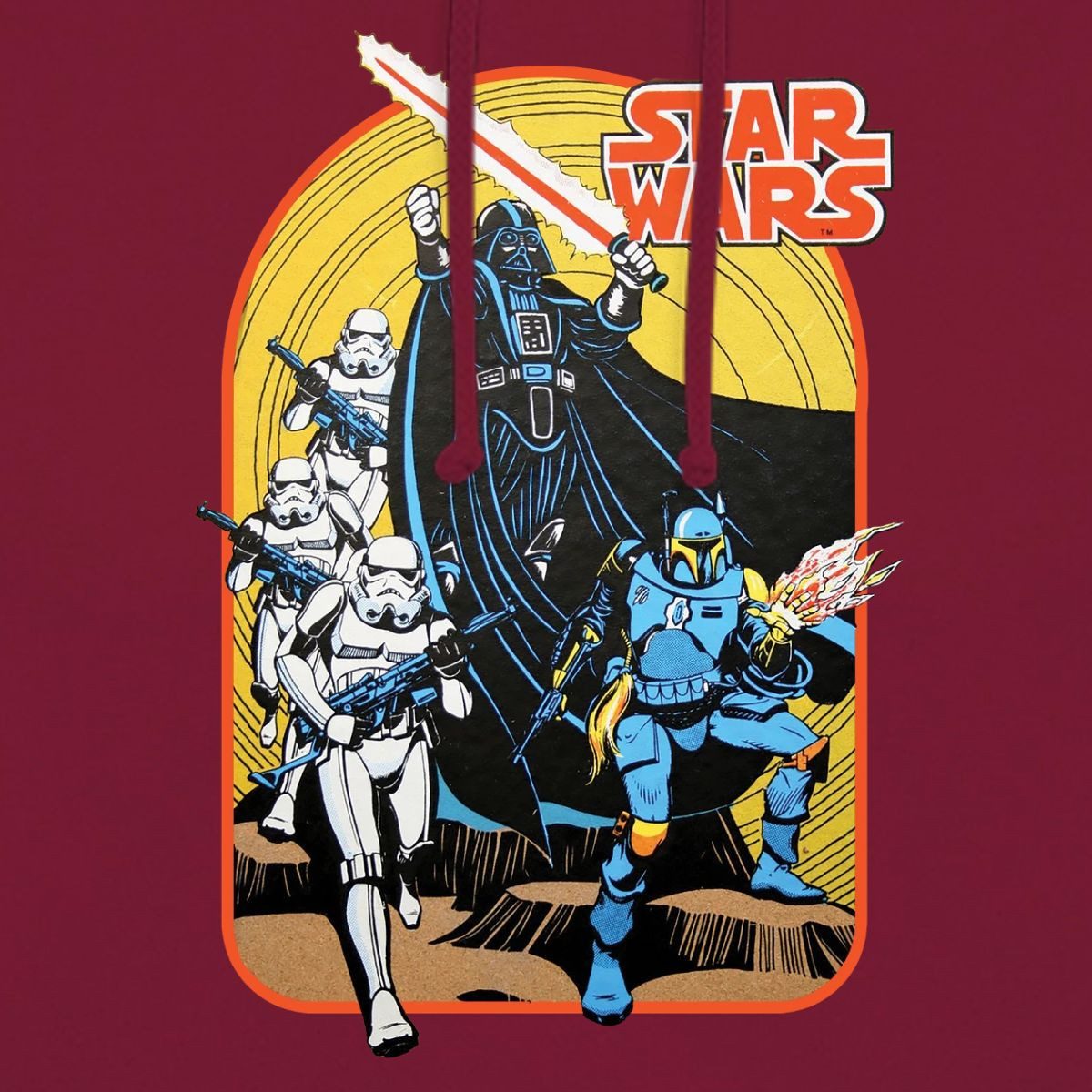 Spreadshirt Hoodie Star Wars Retro Darth Vader Und Stormtrooper Unisex Hoodie (1-tlg)