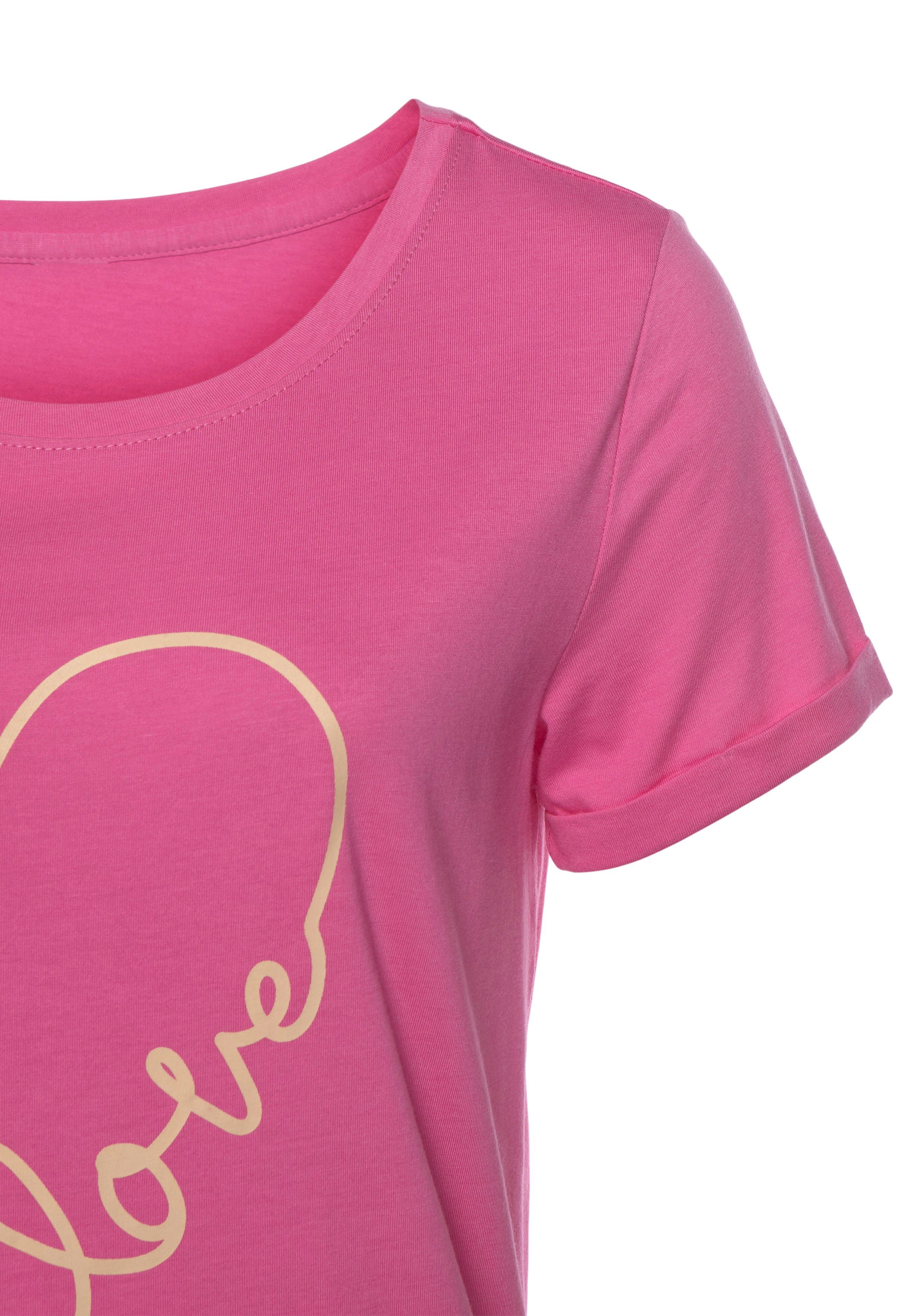 Vivance Dreams by Lascana Bigshirt mit Herzchendruck