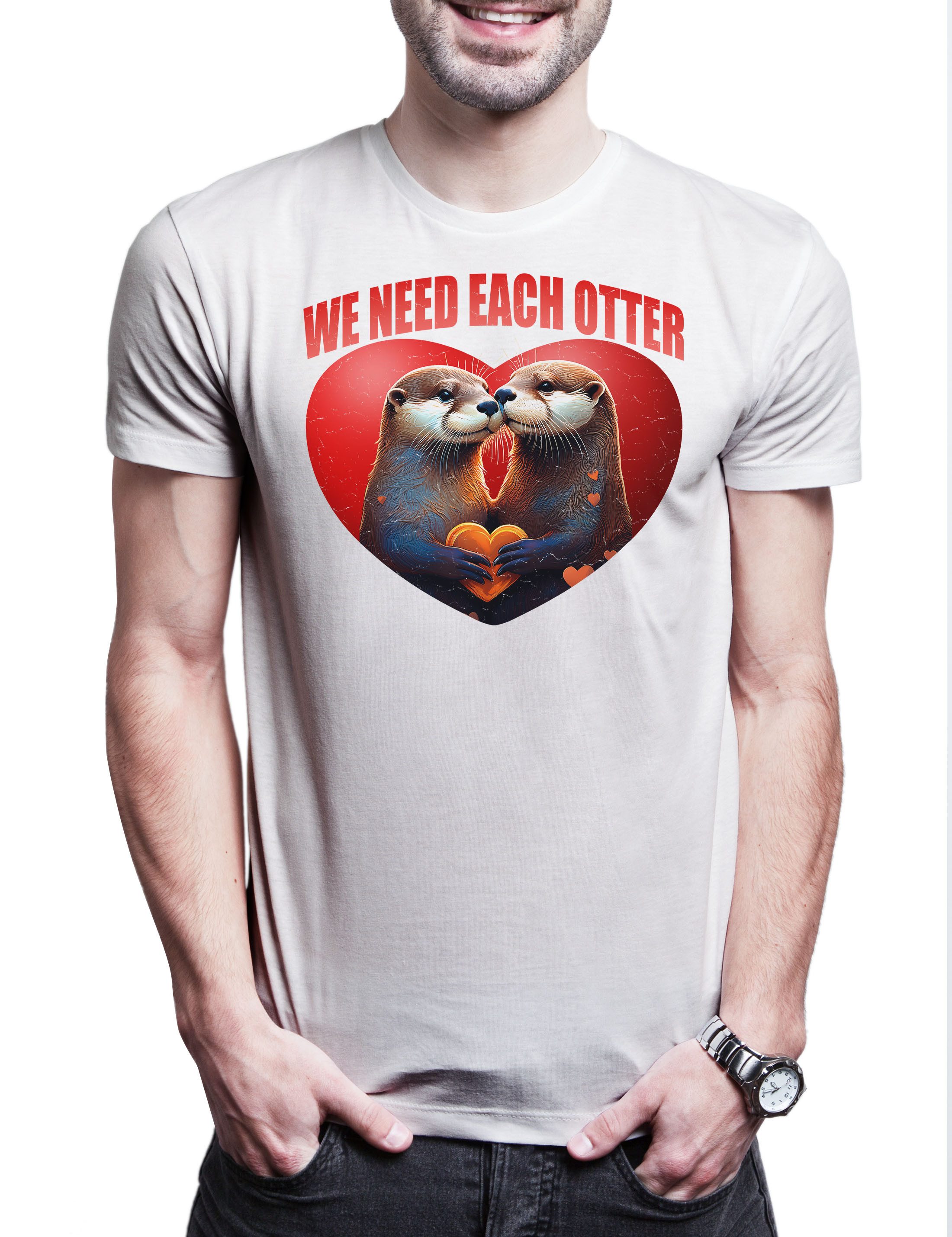 Print-Shirt We Need Each Otter Herren T-Shirt Other Liebe Love Boyfriend