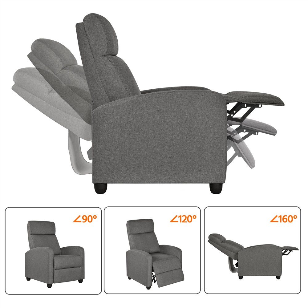 Yaheetech Relaxsessel Ruhesessel mit Liegefunktion, Fernsehsessel Loungesessel mit verstellbarer Rücklehne & Fußstütze