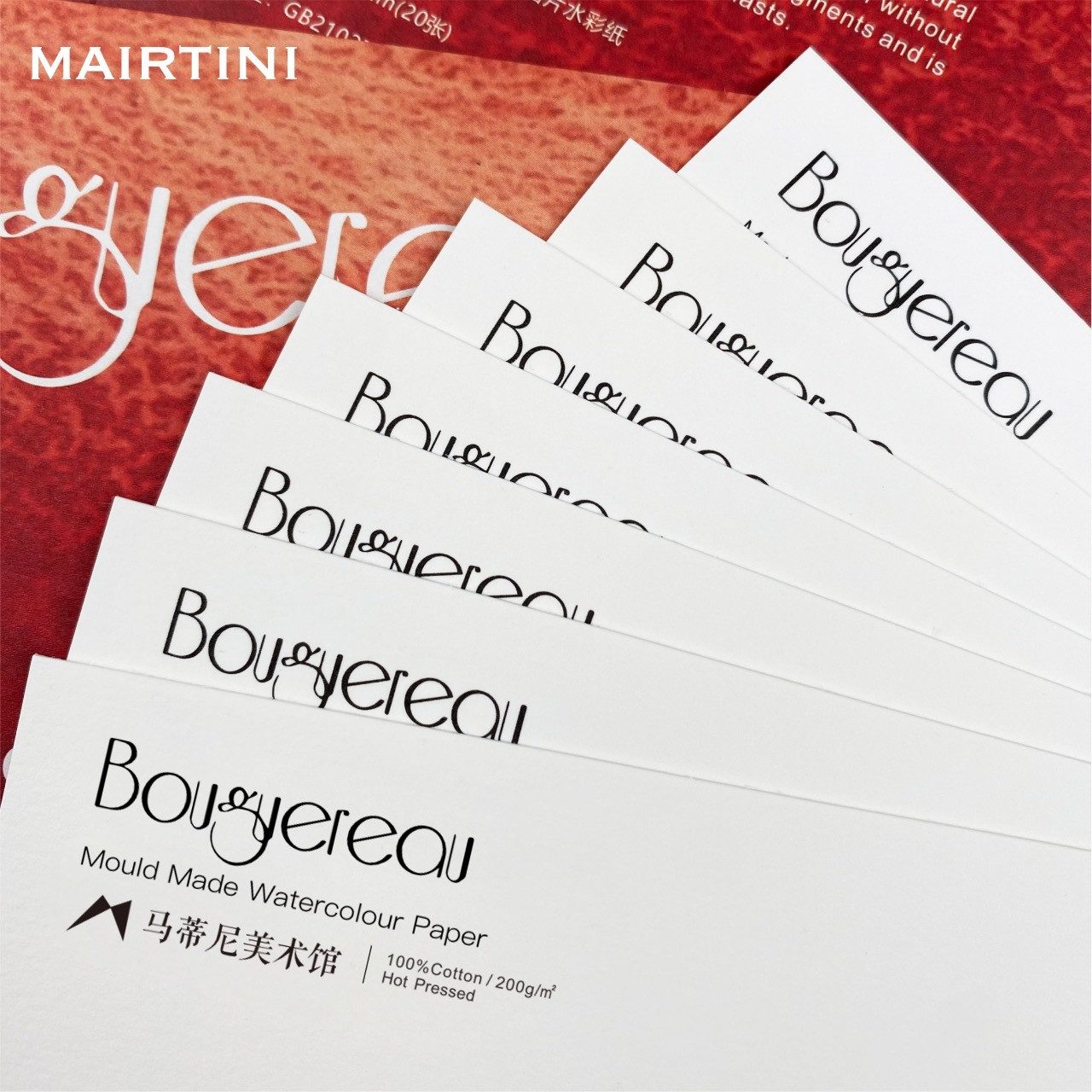 Mairtini Aquarellpapier 20 Blatt -200 g/m² oder 300 g/m² - verschiedene Größen zur Auswahl, 100% Baumwolle, heißgepresst, glatt & präzise - für Anfänger & Profis
