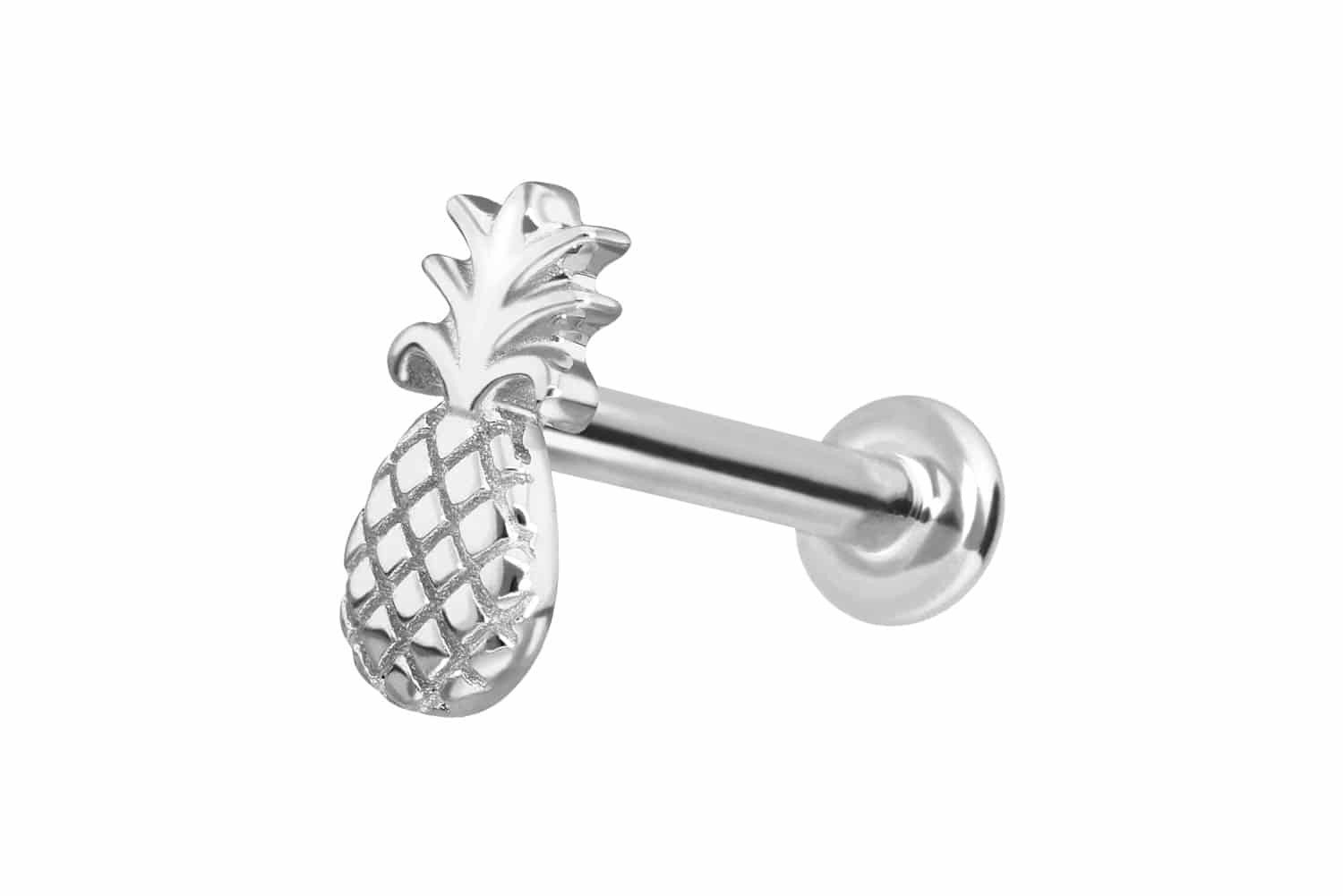 Piercing-Set 14 Karat Gold Labret mit Innengewinde ANANAS