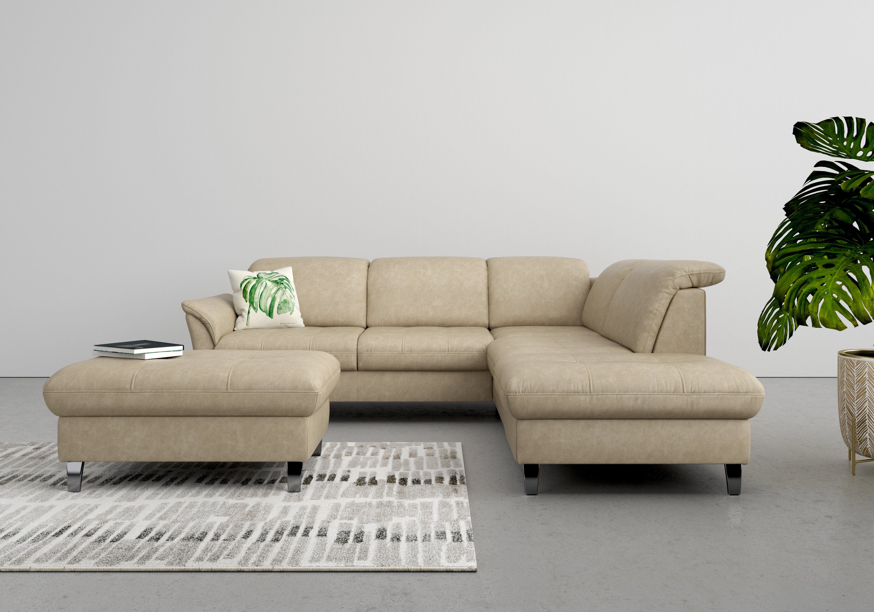 sit&more Ecksofa Maggiore, wahlweise mit Kopfteilverstellung, Bettfunktion Stauraum und