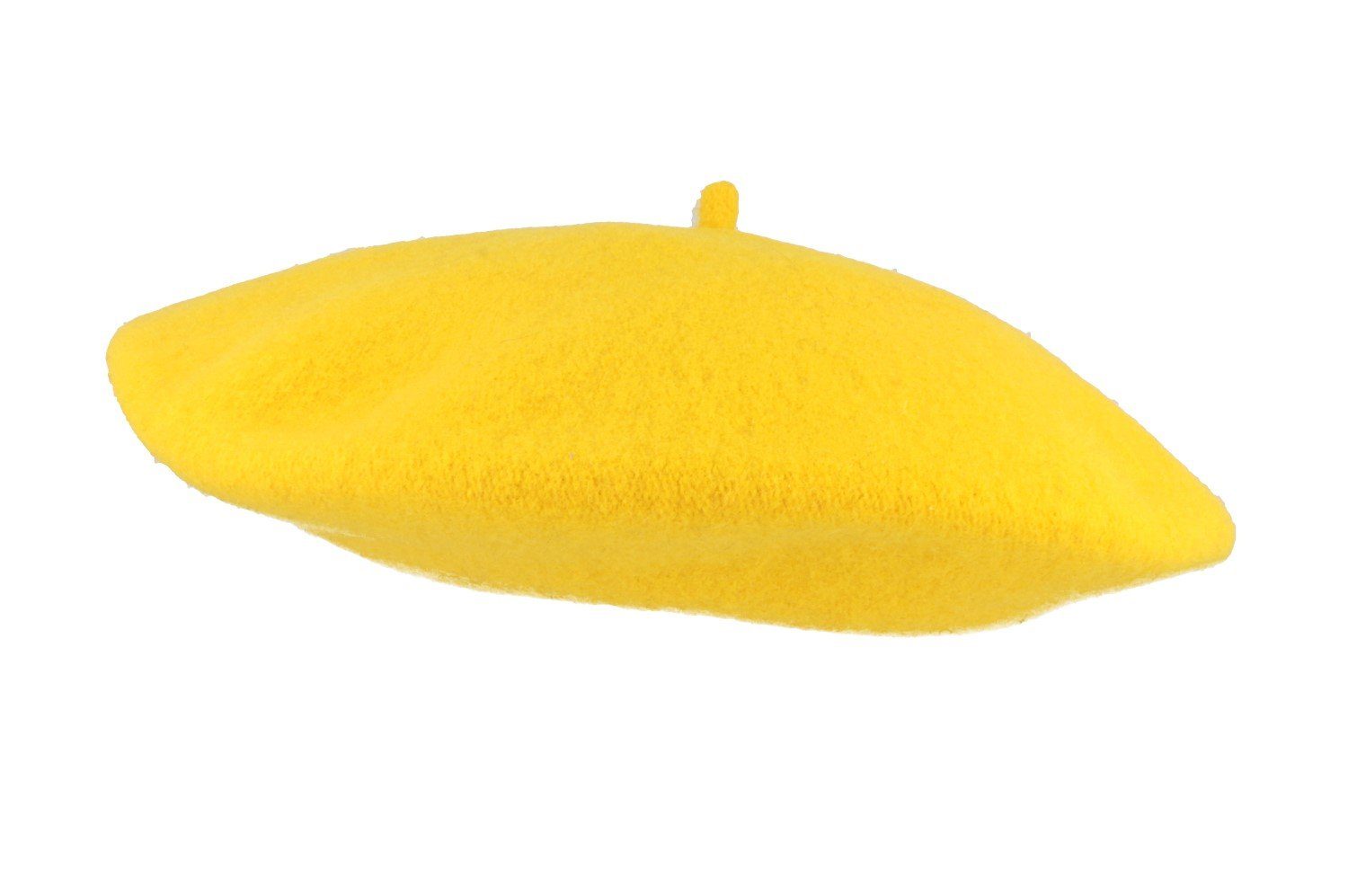 Kopka Baskenmütze klassisch aus 100% Schurwolle gelb
