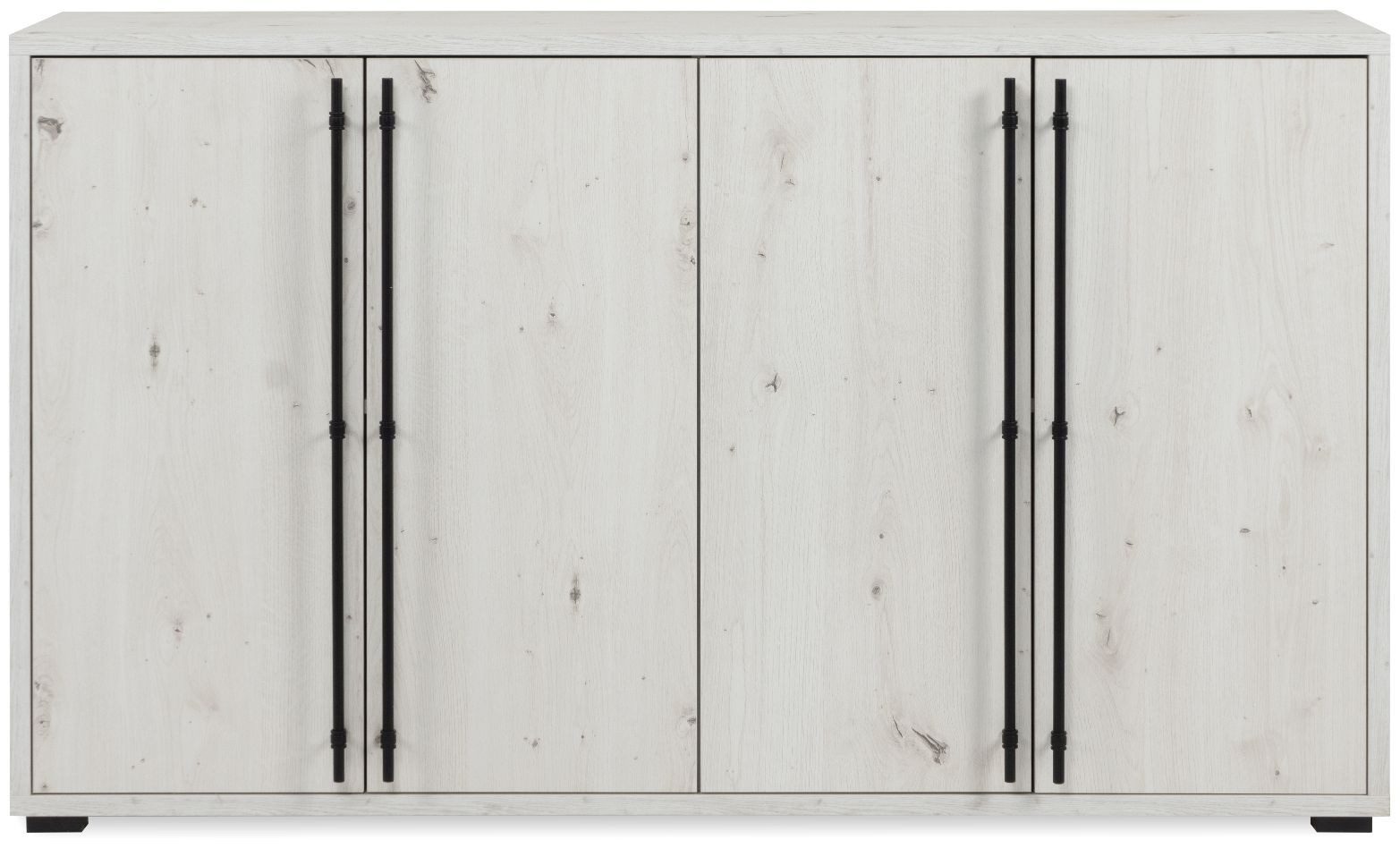 Finori Sideboard, Dekor Artisan Oak, weiß, ABS-Kante, Metallgriffe, 145,5 x 85 x 38,5 cm