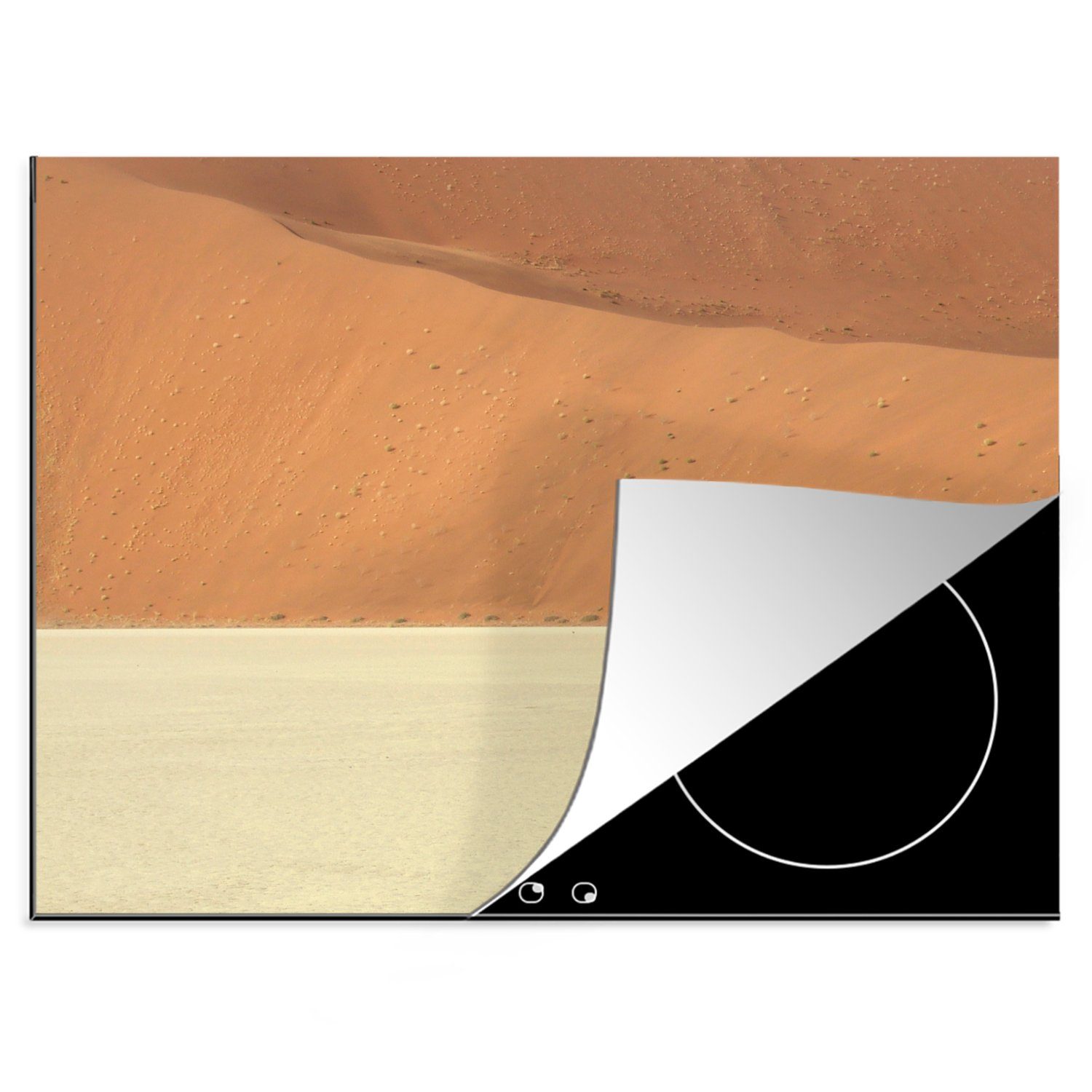 MuchoWow Herdblende-/Abdeckplatte Ein einsamer Baum vor den Dünen im Namib-Naukluft-Park, Vinyl, (1 tlg), 70x52 cm, Mobile Arbeitsfläche nutzbar, Ceranfeldabdeckung
