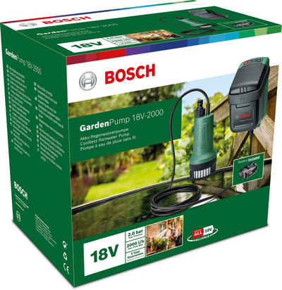 Bosch Home & Garden Akku-Gartenpumpe GardenPump 18V-2000, mit Akku 18V/2,5 Ah und Ladegerät