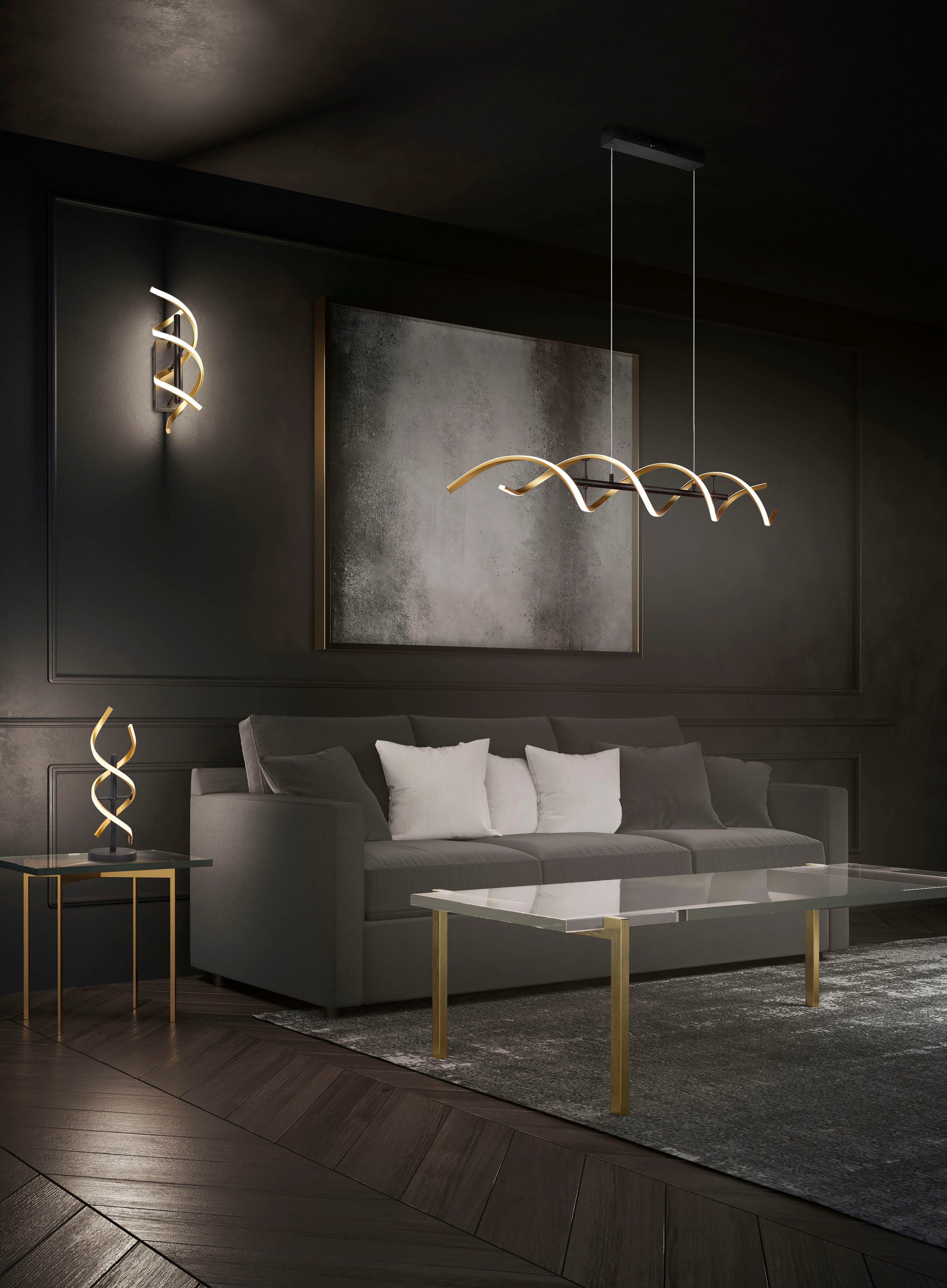 TRIO Leuchten LED Tischleuchte Sequence, Dimmfunktion, Farbwechsel, ohne Leuchtmittel, Farbwechsler, warmweiß - kaltweiß, Tischlampe dimmbar, Lichtfarbe einstellbar, Touch Steuerung, Memory