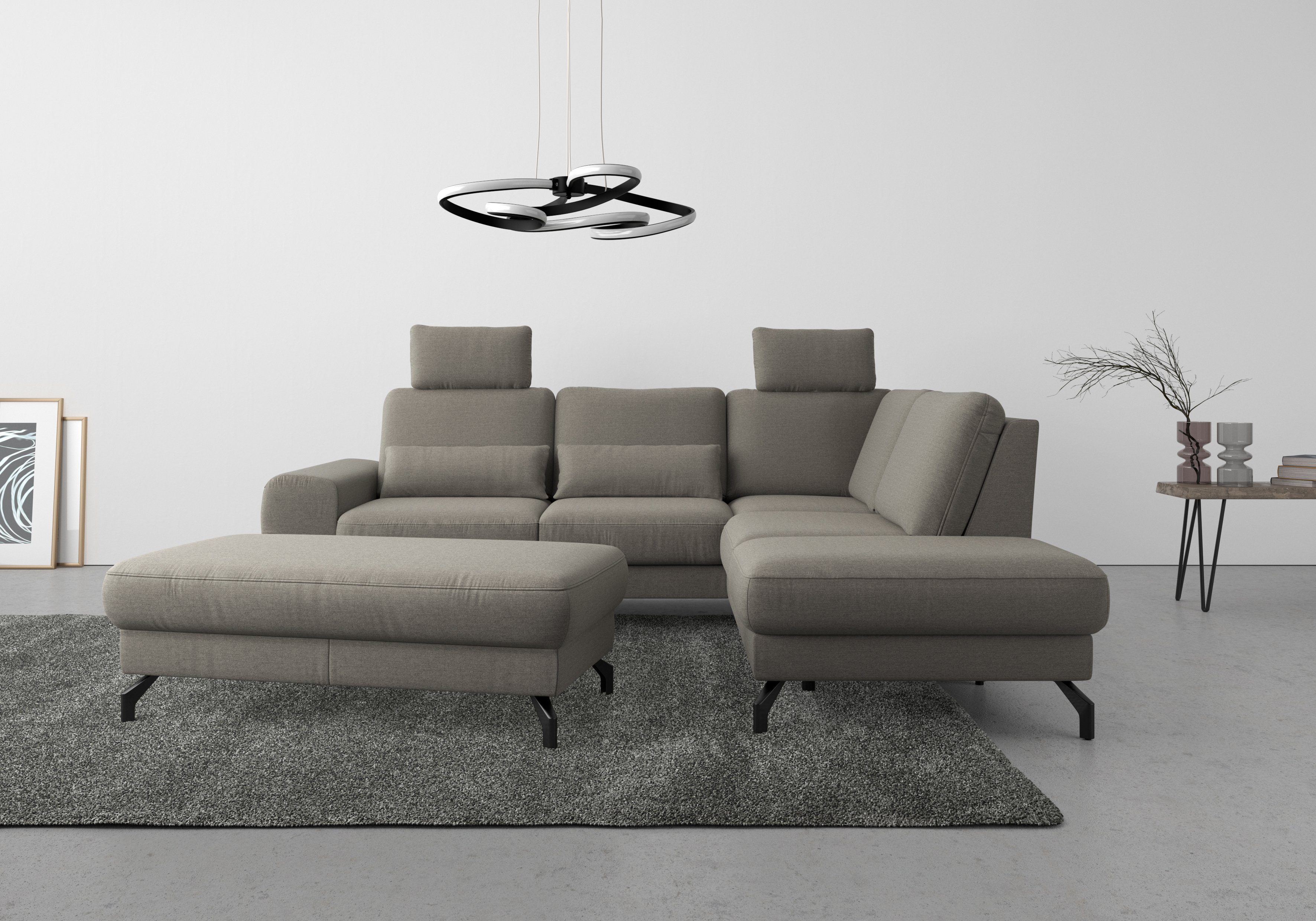 sit&more Ecksofa Cinturo, inklusive Sitztiefenverstellung und Federkern, Sitzhöhe 45 cm | Ecksofas