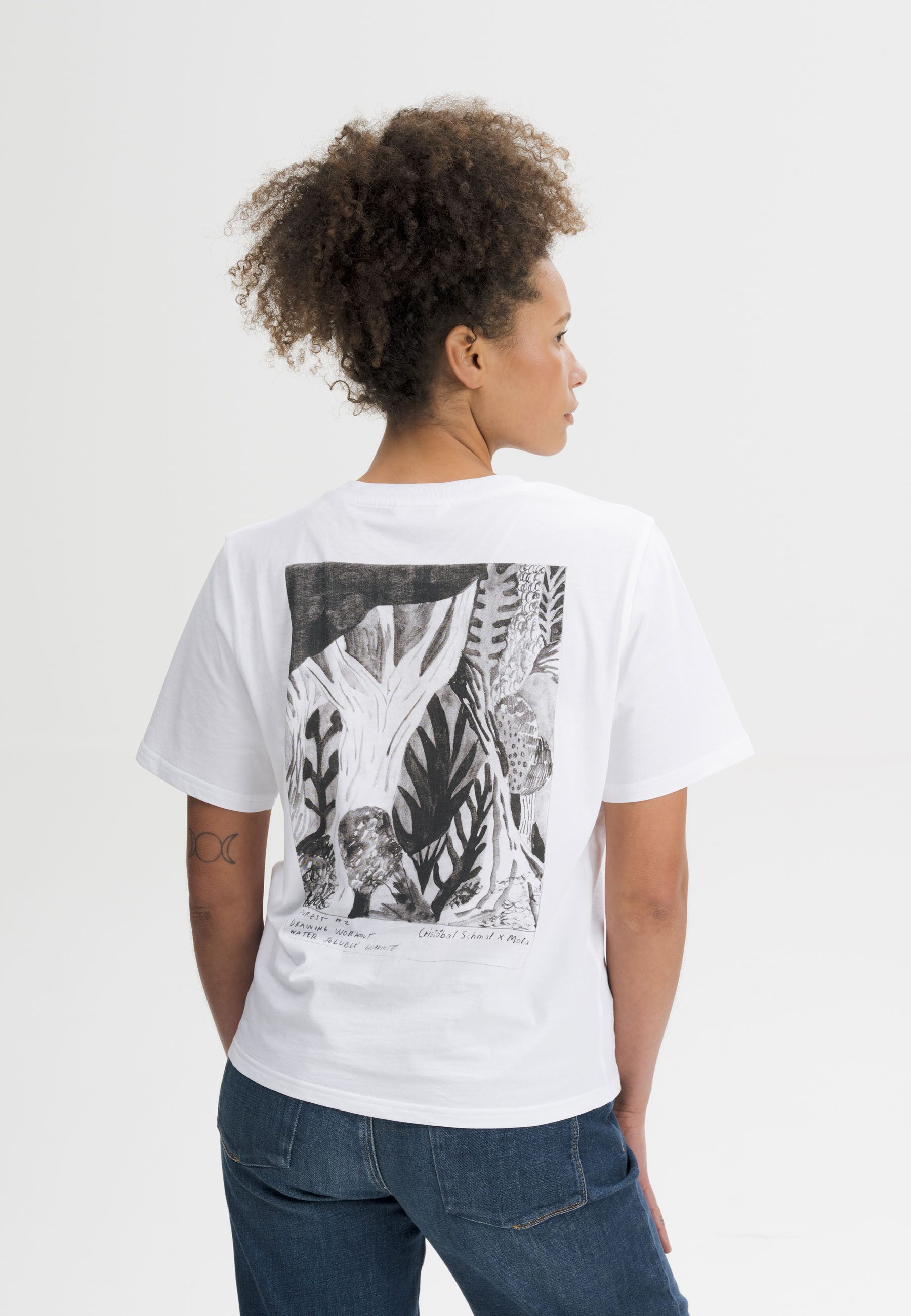 MELA Kurzarmshirt T-Shirt Style Artist Edition Cristóbal Fein gerippter Kragen