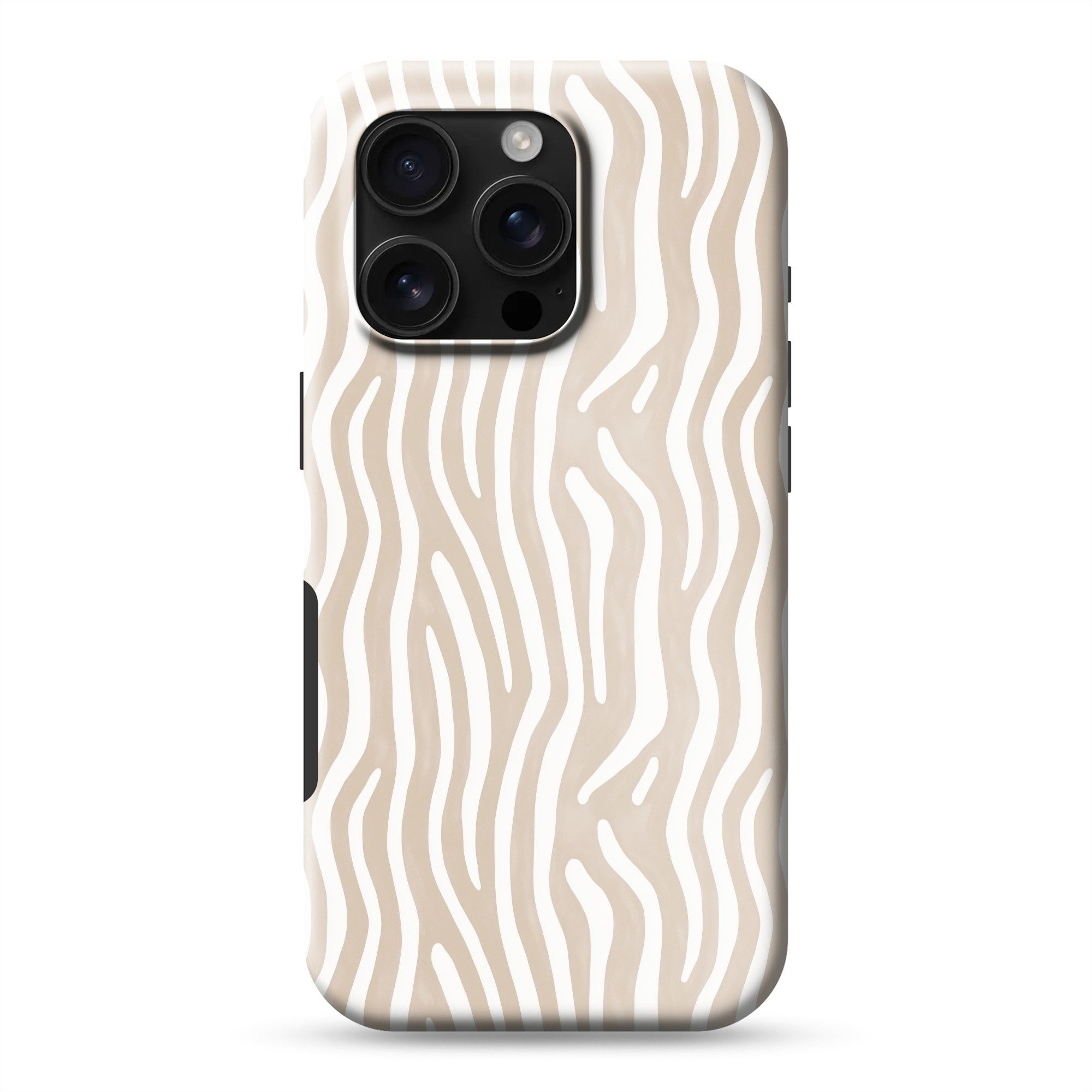 OnlyWow Handyhülle Magsafe für Apple iPhone 16 Pro Abstrakt - Zebra - Beige, Handy Case, Hardcase, Stoßfest, Bumper Case