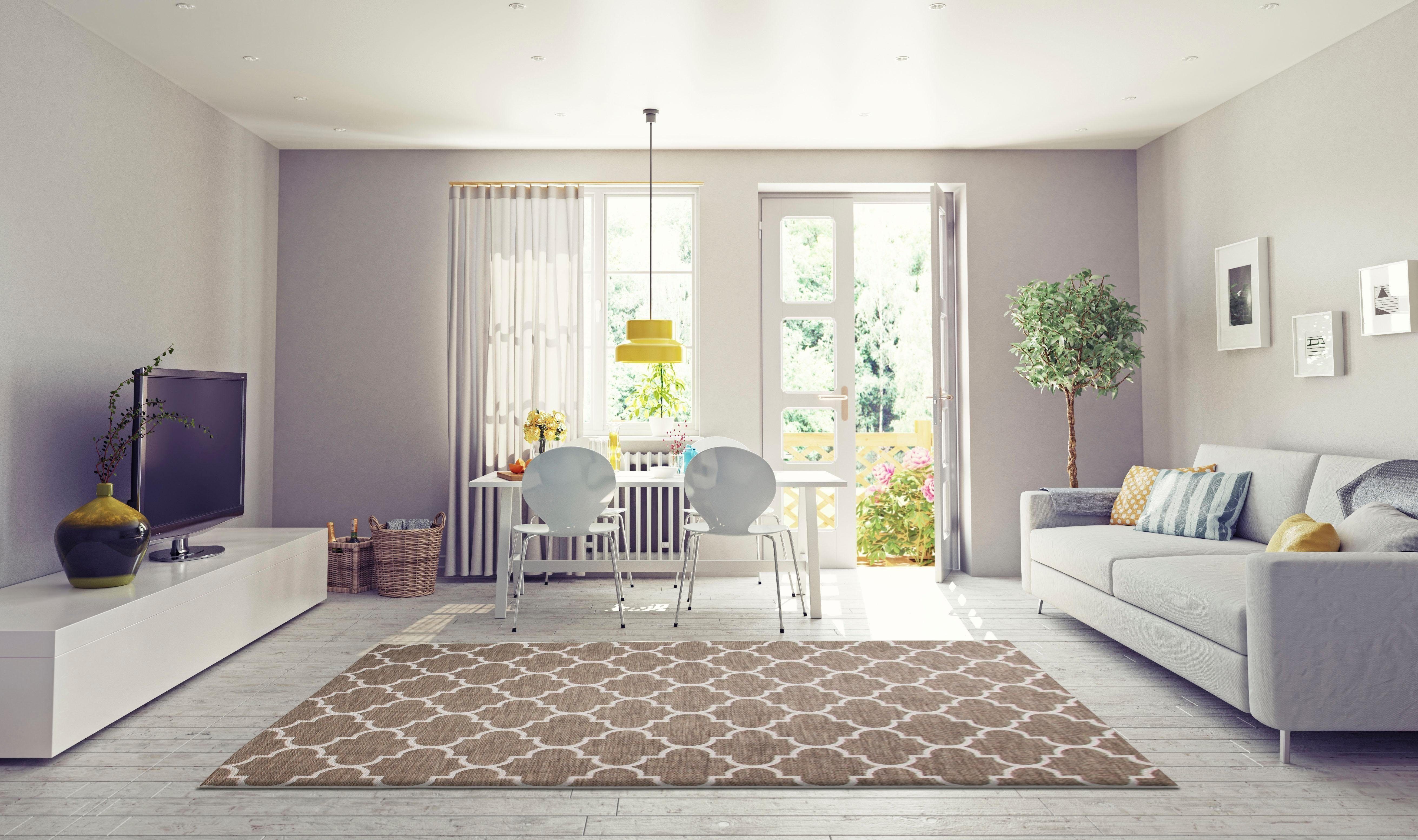 Teppich Valon, andas, rechteckig, Höhe: Wohnzimmer Outdoor 7 beige geeignet, mm, Indoor und