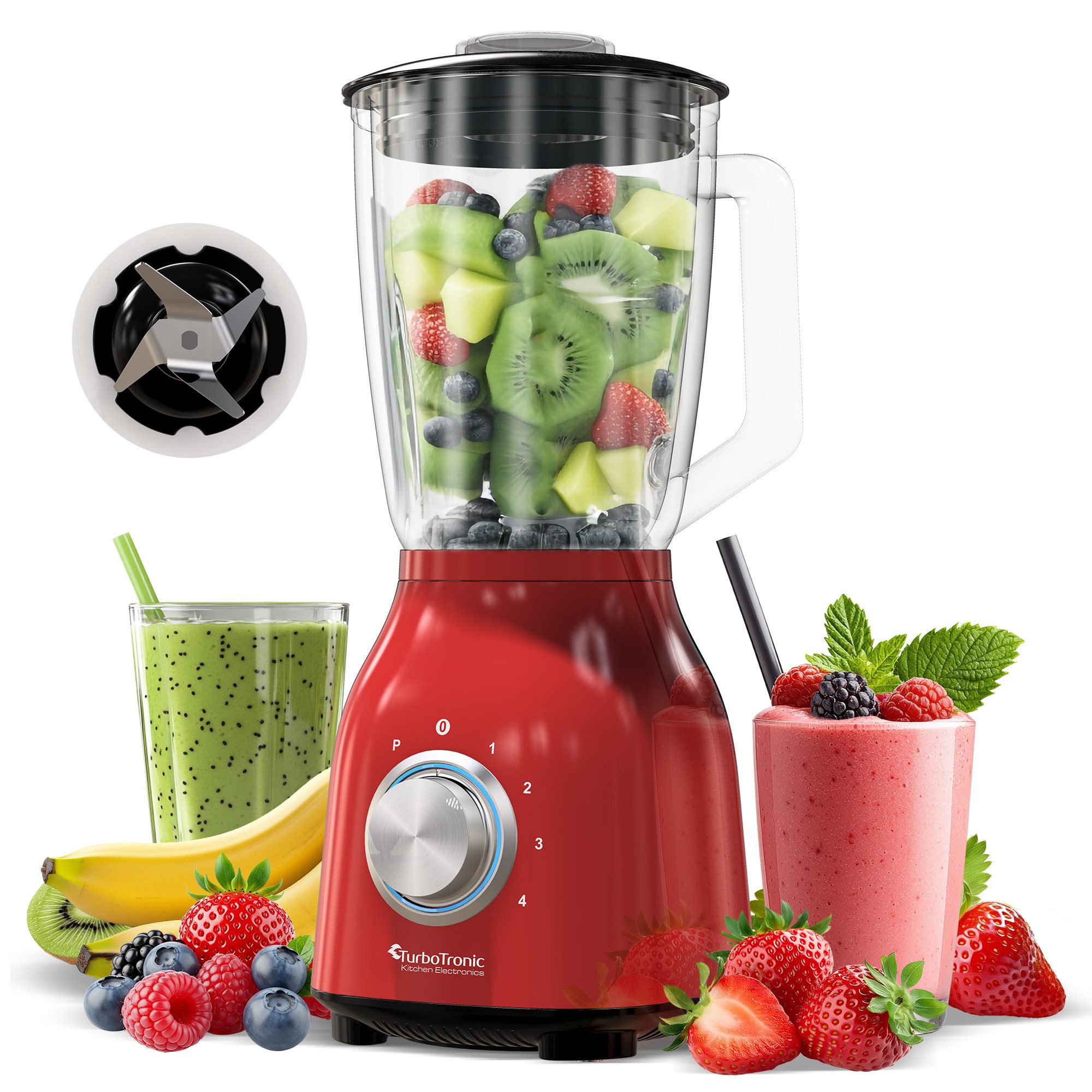 Standmixer BG6 - 1400 Watt mit 1,5L Glasbehälter