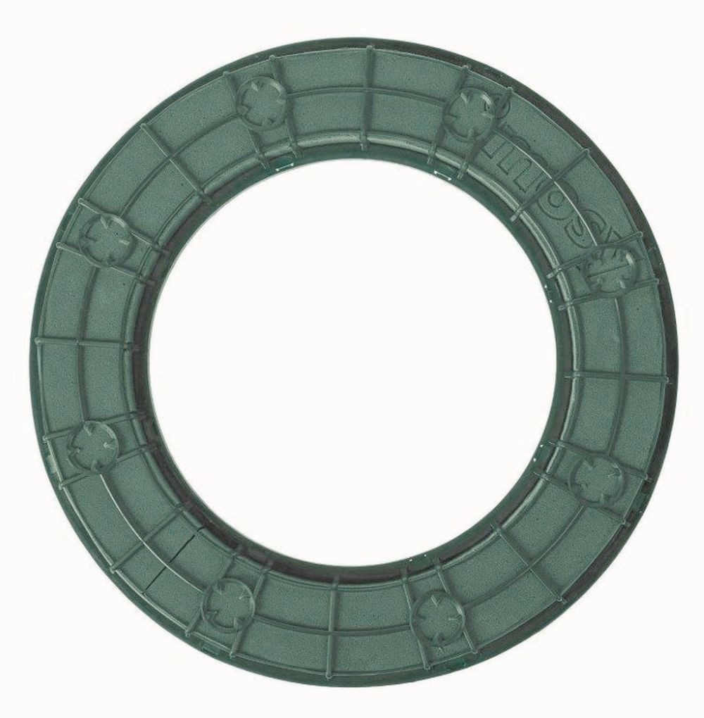 mosy Bastelmoos Steckmasse-Kranz, 35 cm, m. Wasserspeicher, Gitter m. Kerze günstig online kaufen