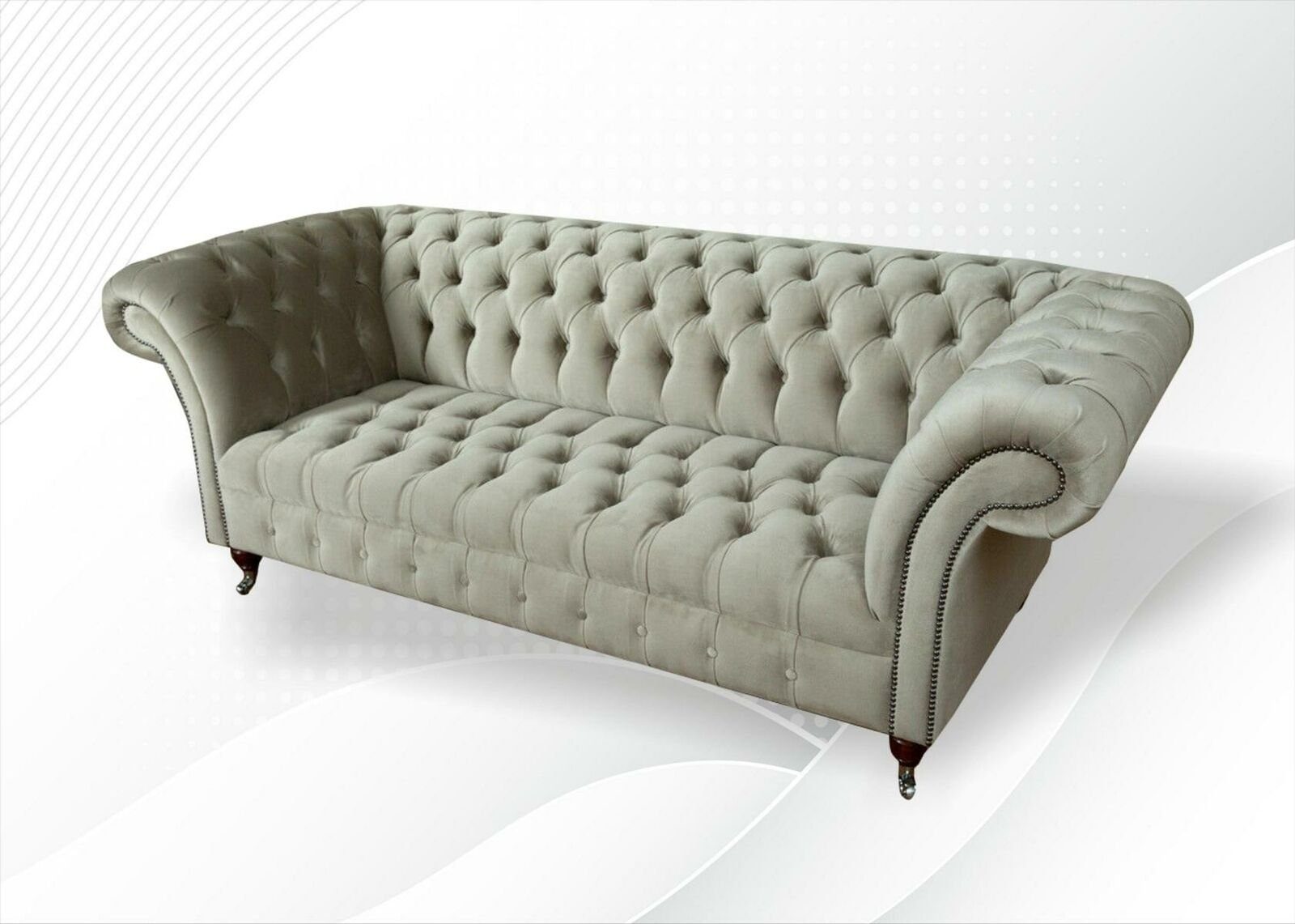 Chesterfield Wohnzimmermöbel JVmoebel Design Modern Europe Chesterfield-Sofa Neu, 3-Sitzer in Taupe Made