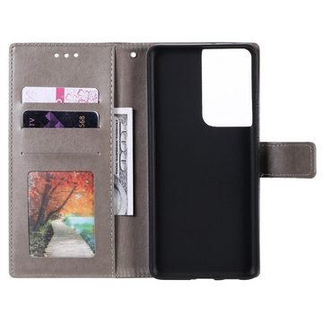 CoverKingz Handyhülle Hülle für Samsung Galaxy S21 Ultra Handyhülle Flip Case Cover 17,30 cm (6,8 Zoll), Klapphülle Schutzhülle mit Kartenfach Schutztasche Motiv Mandala