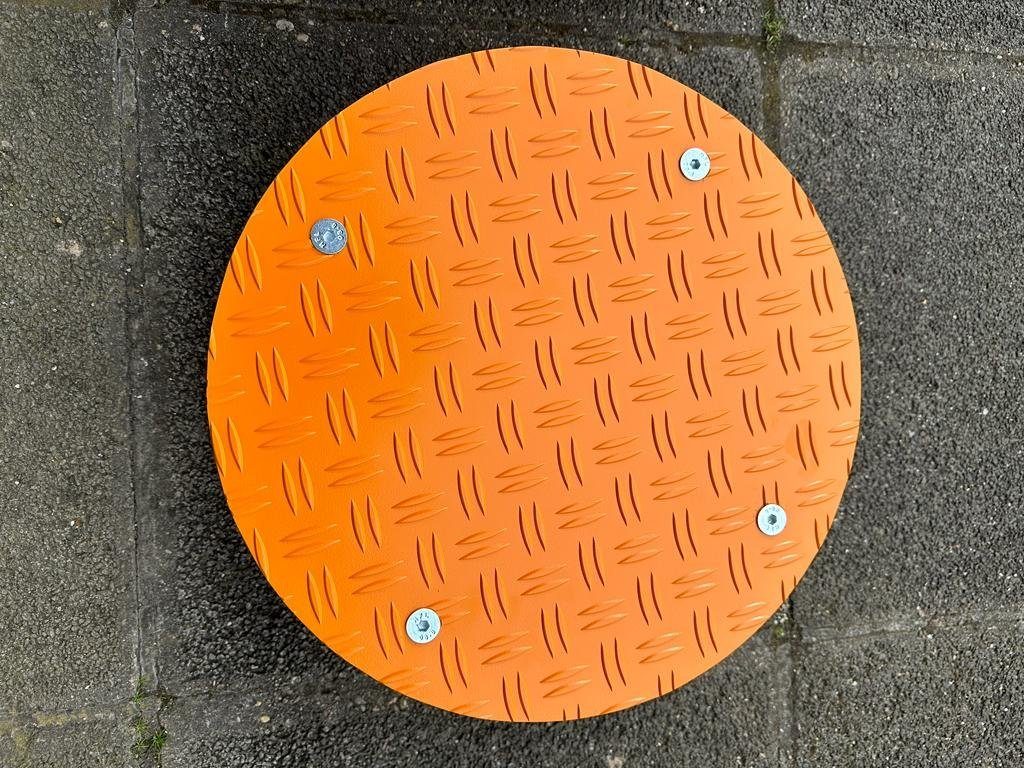 Schlögel Pflanzenroller AluGrip rund orange Ral2000 200kg Blumenroller Untersetzer Alu Riffel