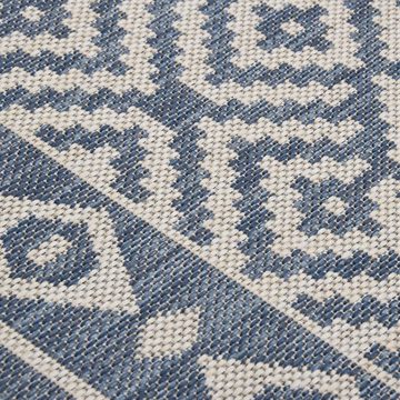 Teppich Outdoor-Flachgewebe 120x170 cm Blau Gestreift, furnicato, Rechteckig