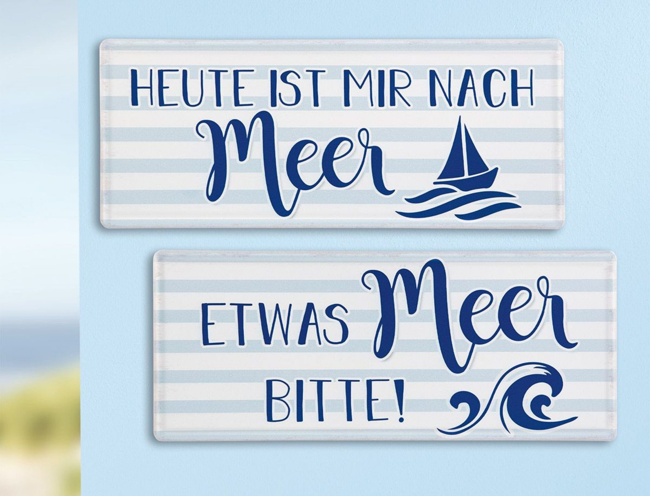 GILDE Wandbild, Maritim, Grosses Vintage Maritimes Metallschild Modell HEUTE IST MIR NAC