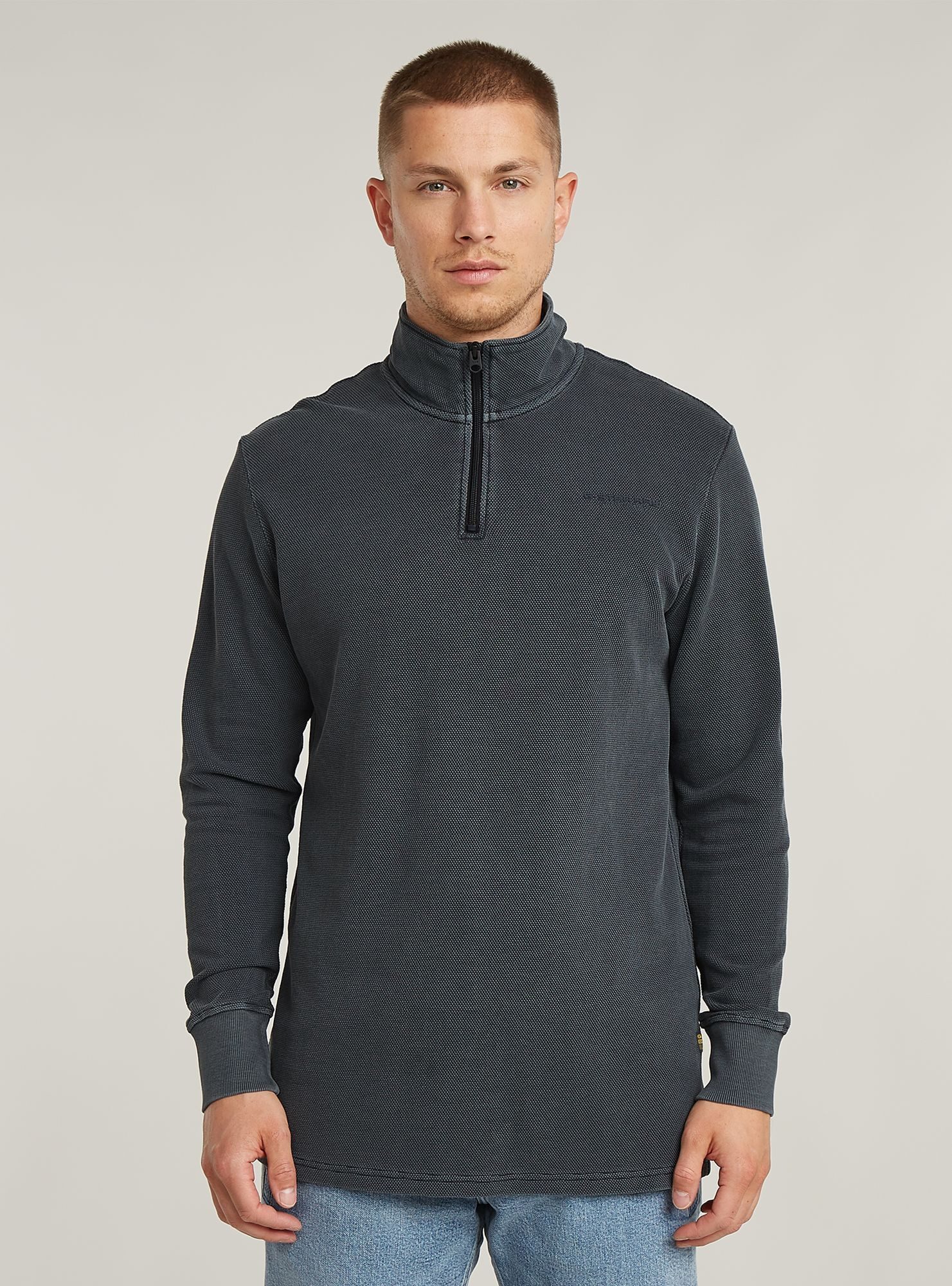 G-STAR T-Shirt Overdyed Half Zip Tweeter