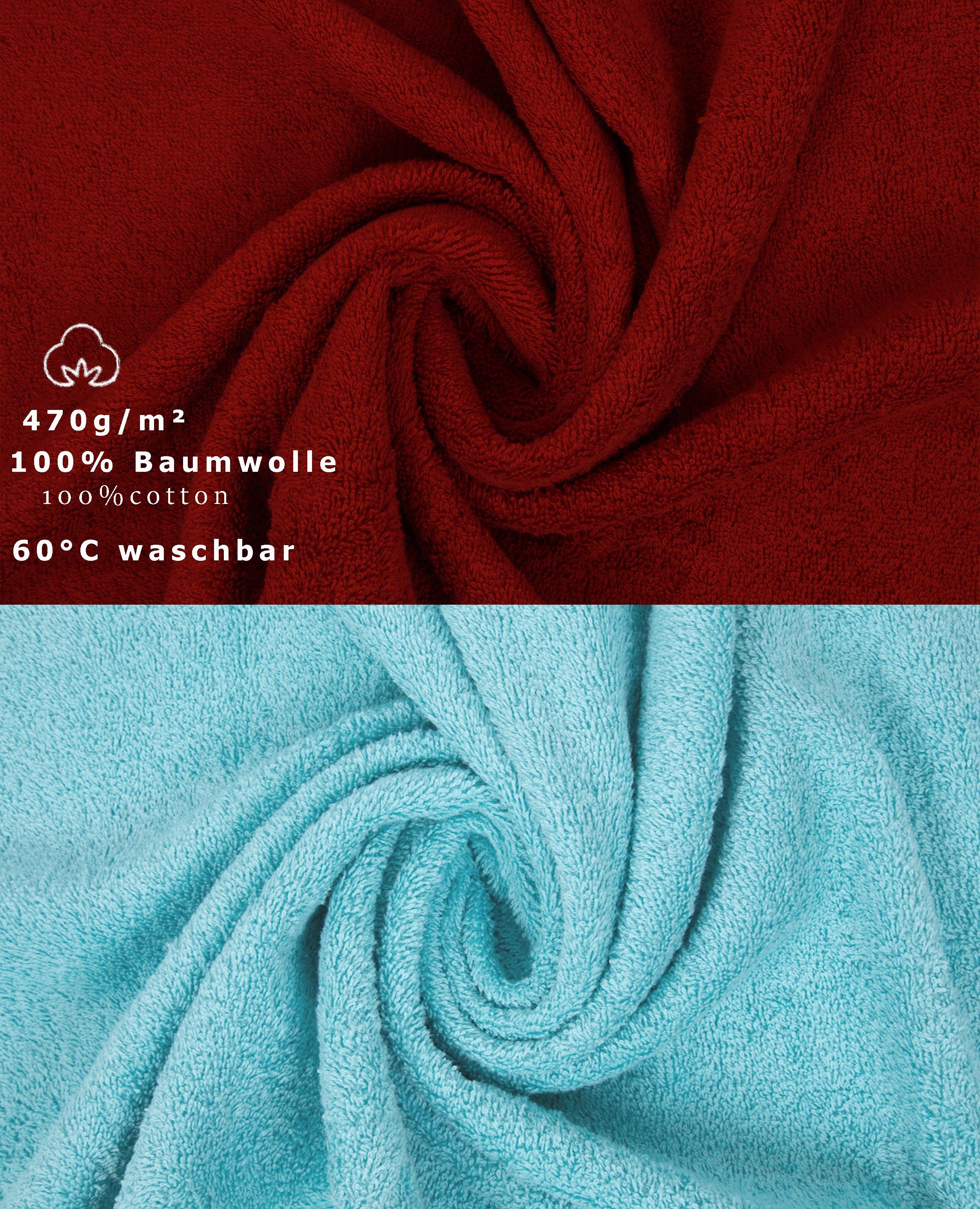 Betz Handtuch Set 12-tlg. Handtuch (12-tlg) Farbe Premium rubinrot/Ocean, 100% Set Baumwolle