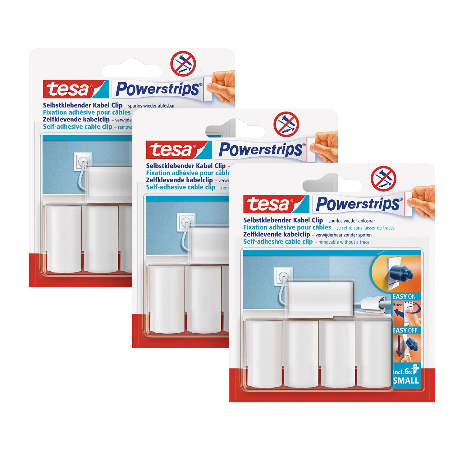 Klebehaken Powerstrips Kabel-Clip
