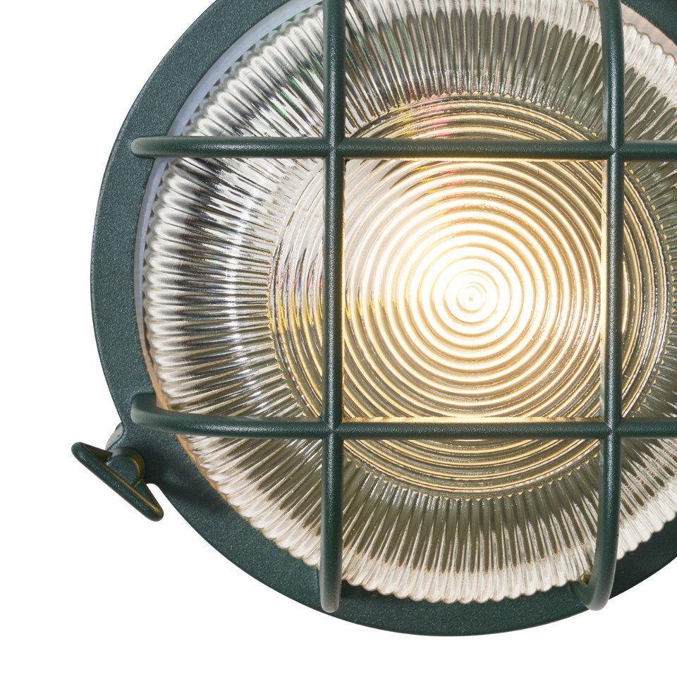 Qazqa Außen-Wandleuchte Nautica, ohne Leuchtmittel, E27, Grün, Industrie, Aluminium, 1-flammig