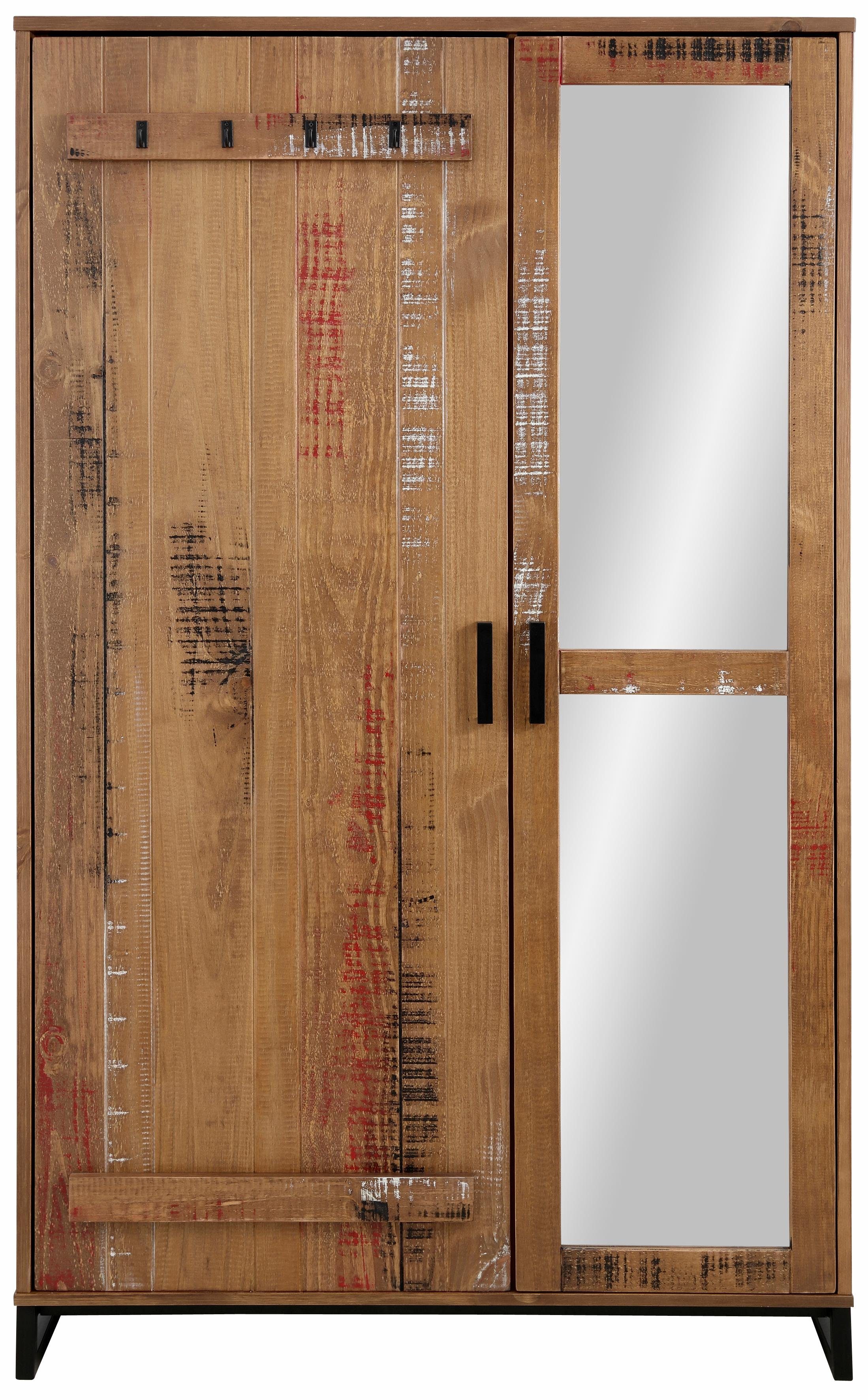 OTTO home Garderobenschrank Santos mit besonderen Türfronten und Spiegel, viel Stauraum, Höhe 180 cm – Bild 3 von 5