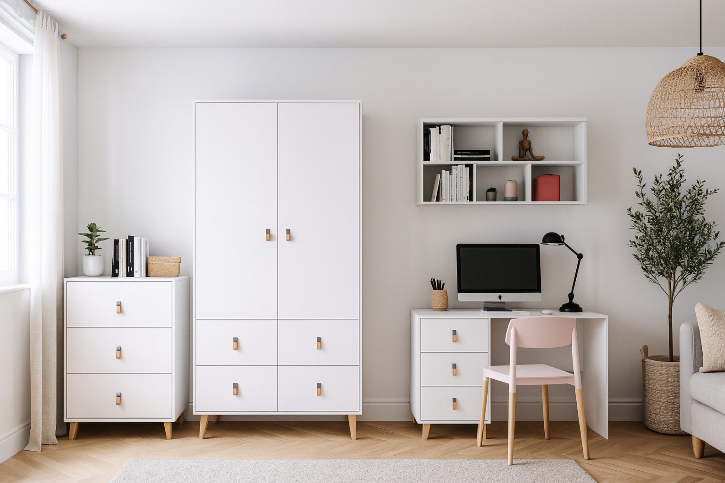 Deine Möbel 24 Hängeregal FAGOT 09 Jugendzimmer Jugendmöbel in Weiß Scandi- günstig online kaufen